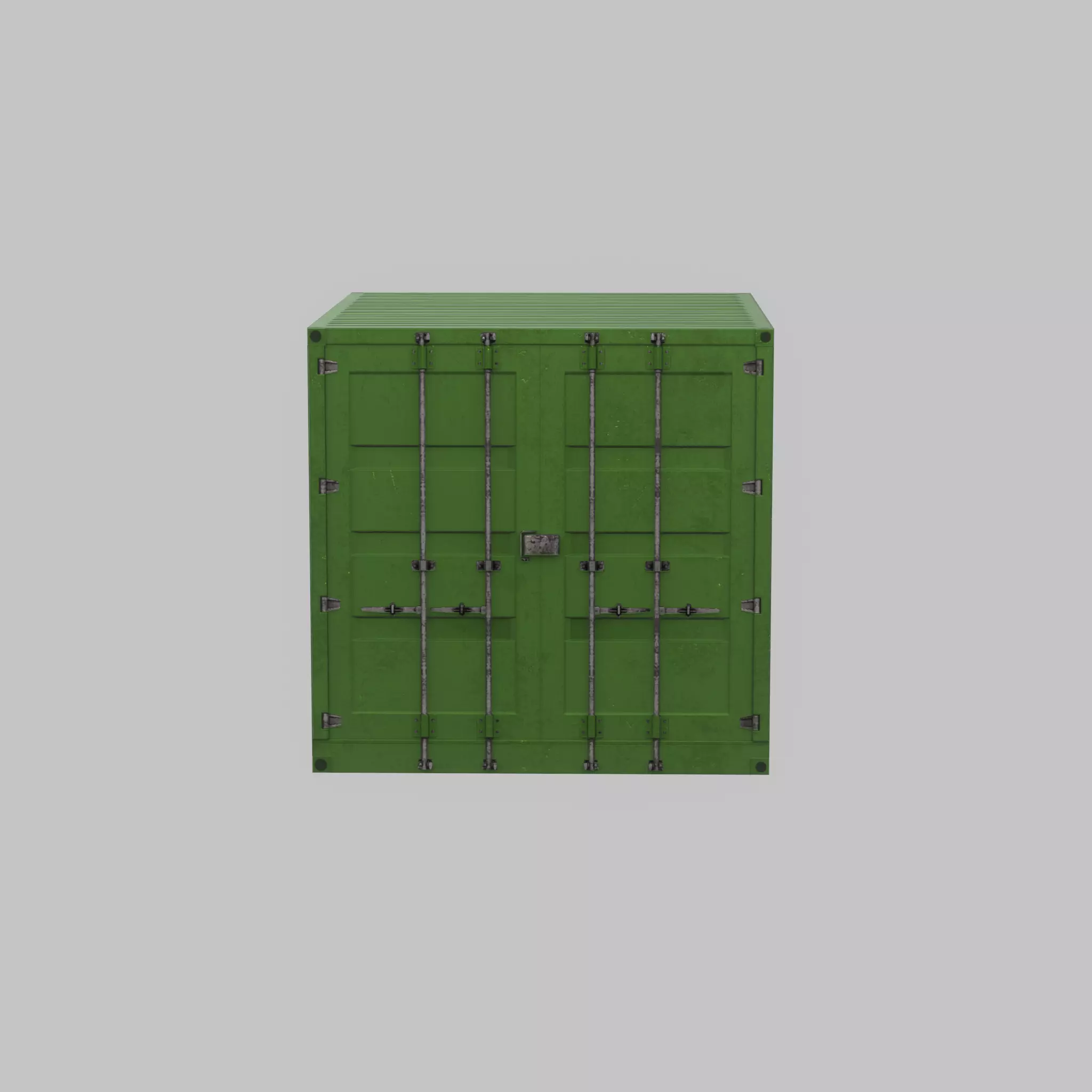 Transport-Container Yellow-Green 6ft Low-poly 3D model_50