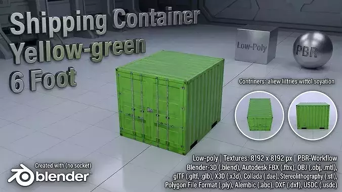 Transport-Container Yellow-Green 6ft