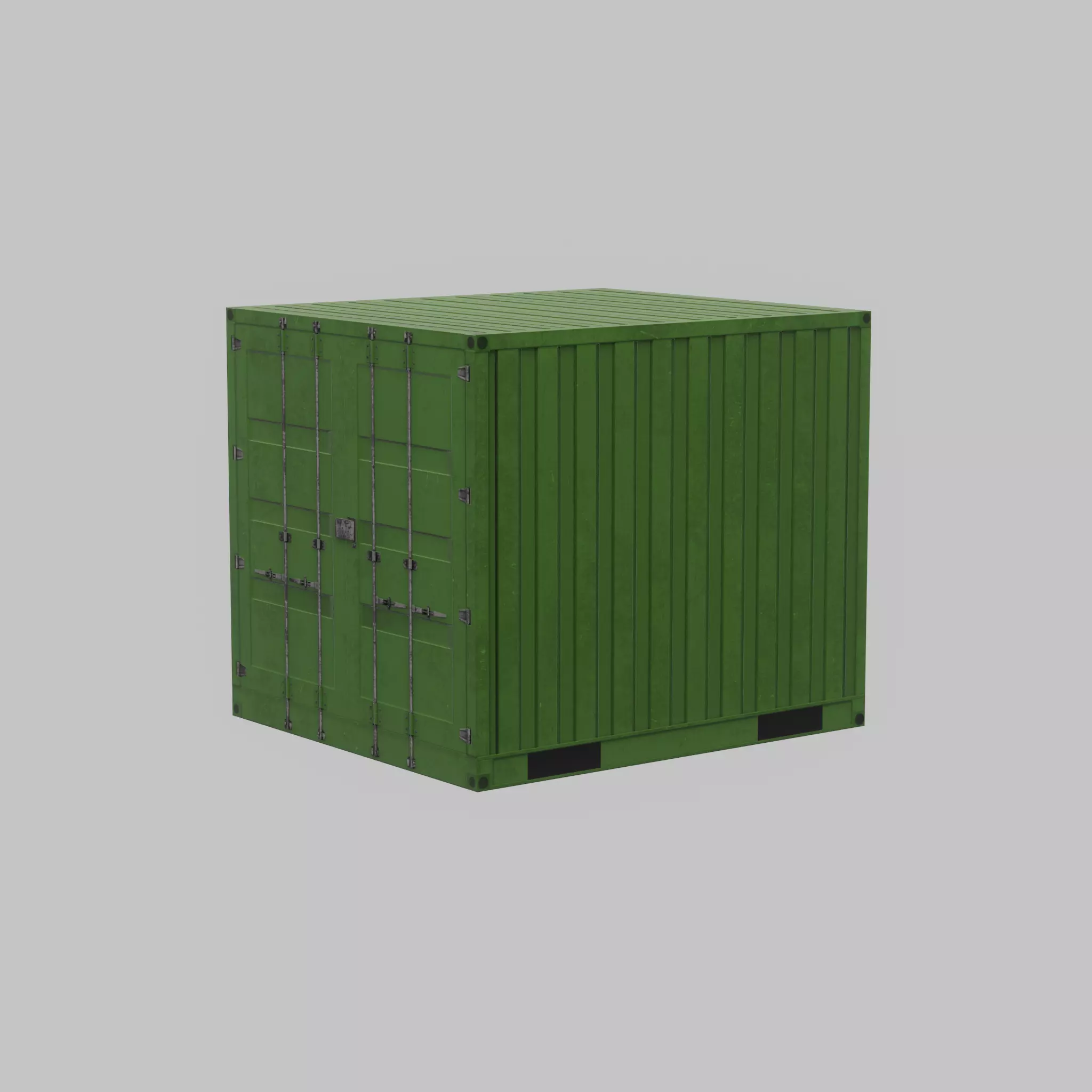 Transport-Container Yellow-Green 6ft Low-poly 3D model_32
