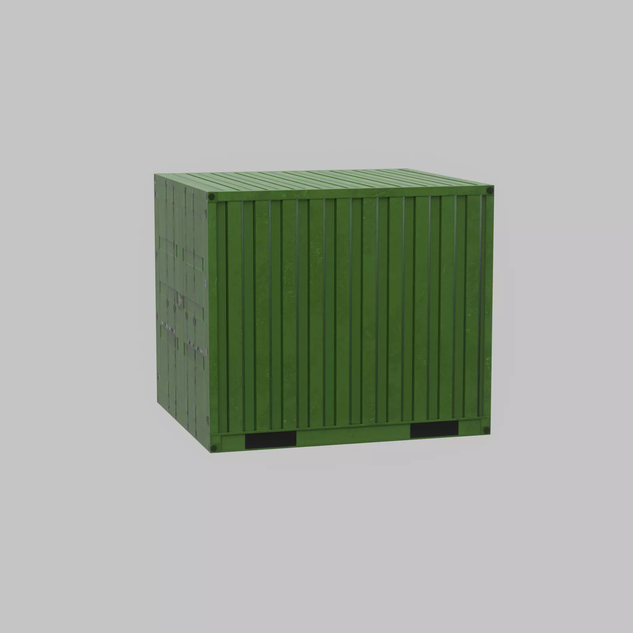 Transport-Container Yellow-Green 6ft Low-poly 3D model_60