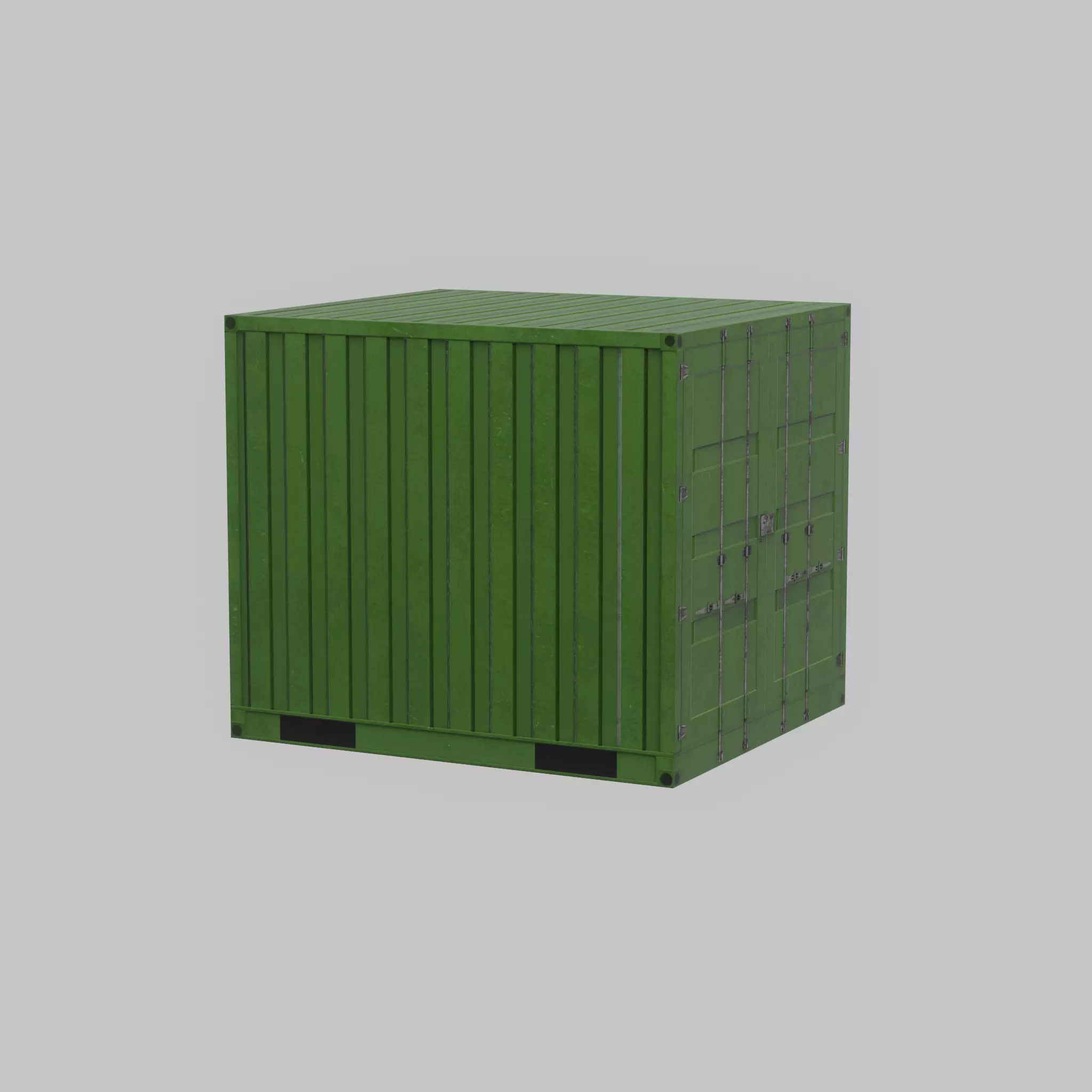 Transport-Container Yellow-Green 6ft Low-poly 3D model_41