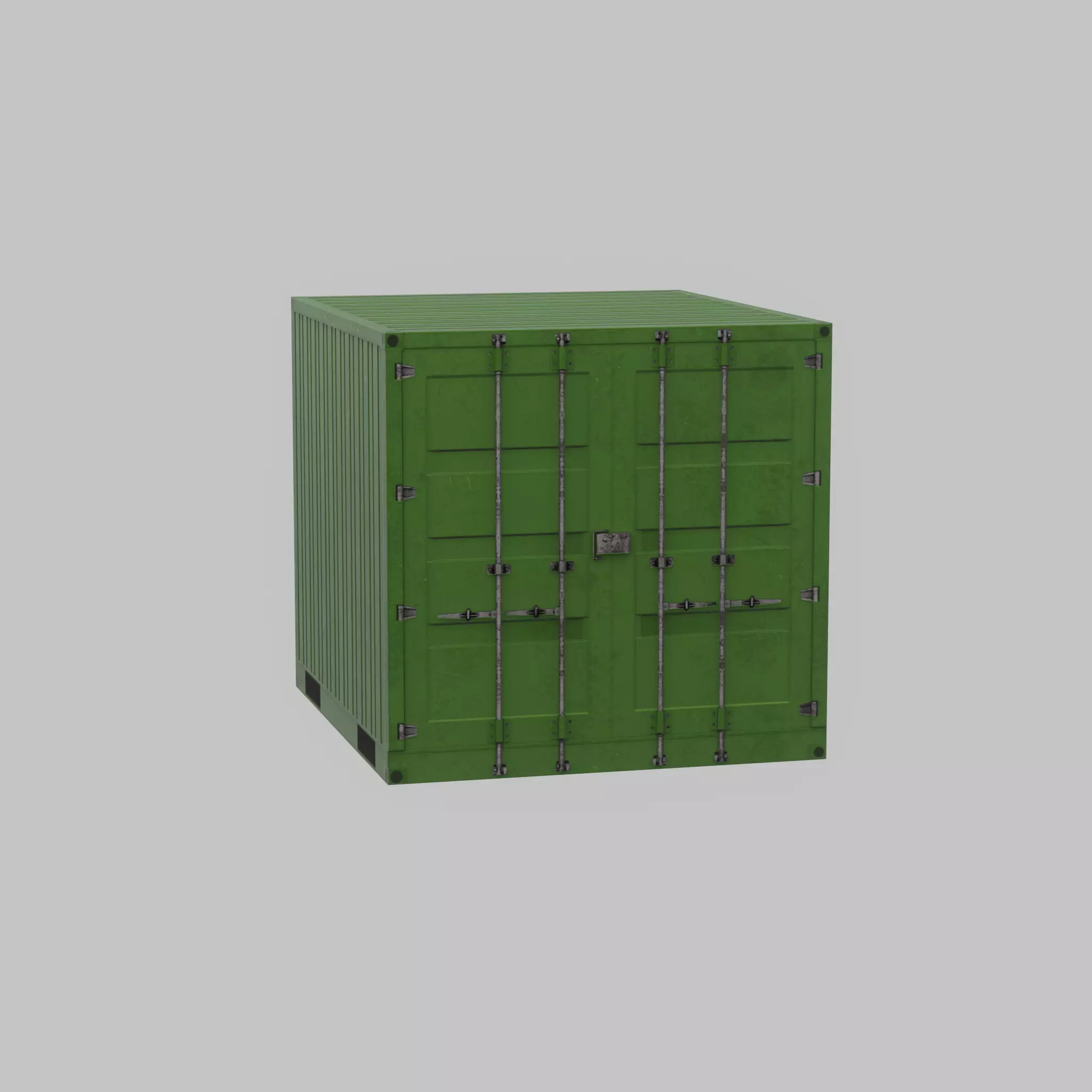 Transport-Container Yellow-Green 6ft Low-poly 3D model_48