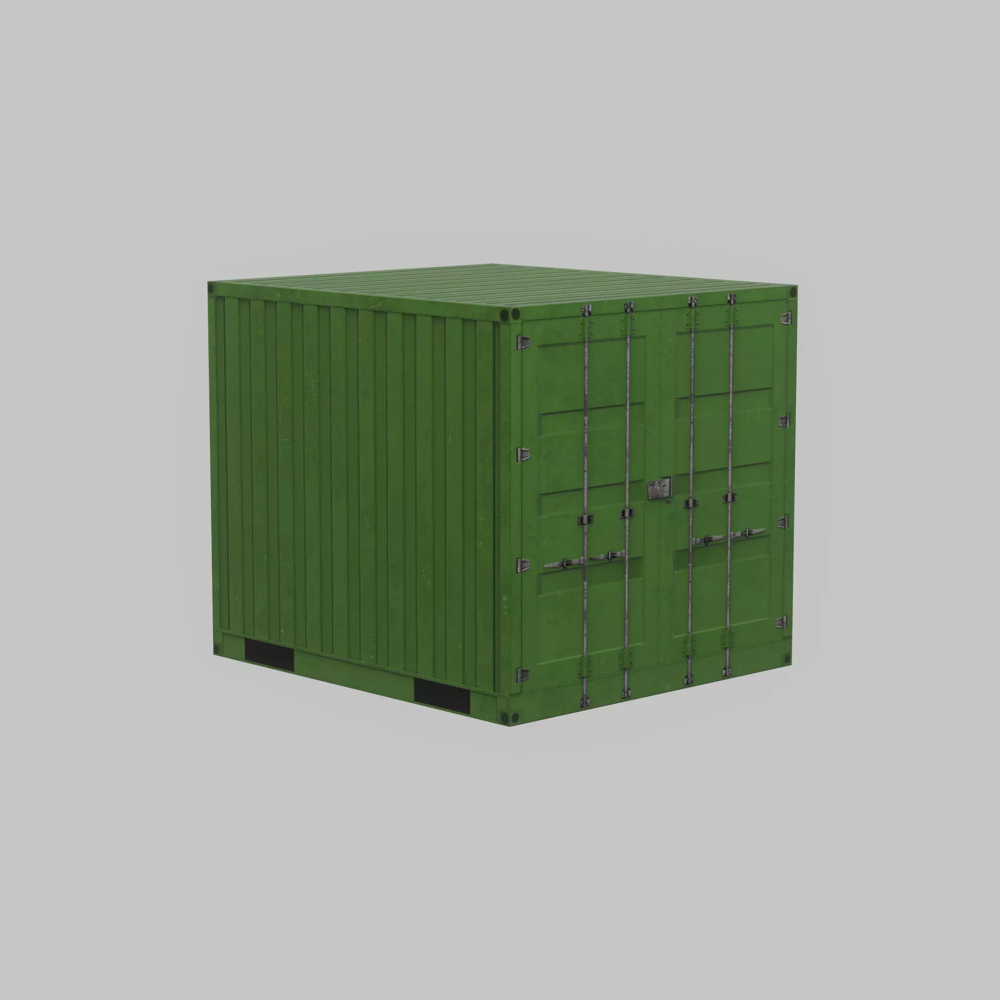 Transport-Container Yellow-Green 6ft Low-poly 3D model_69