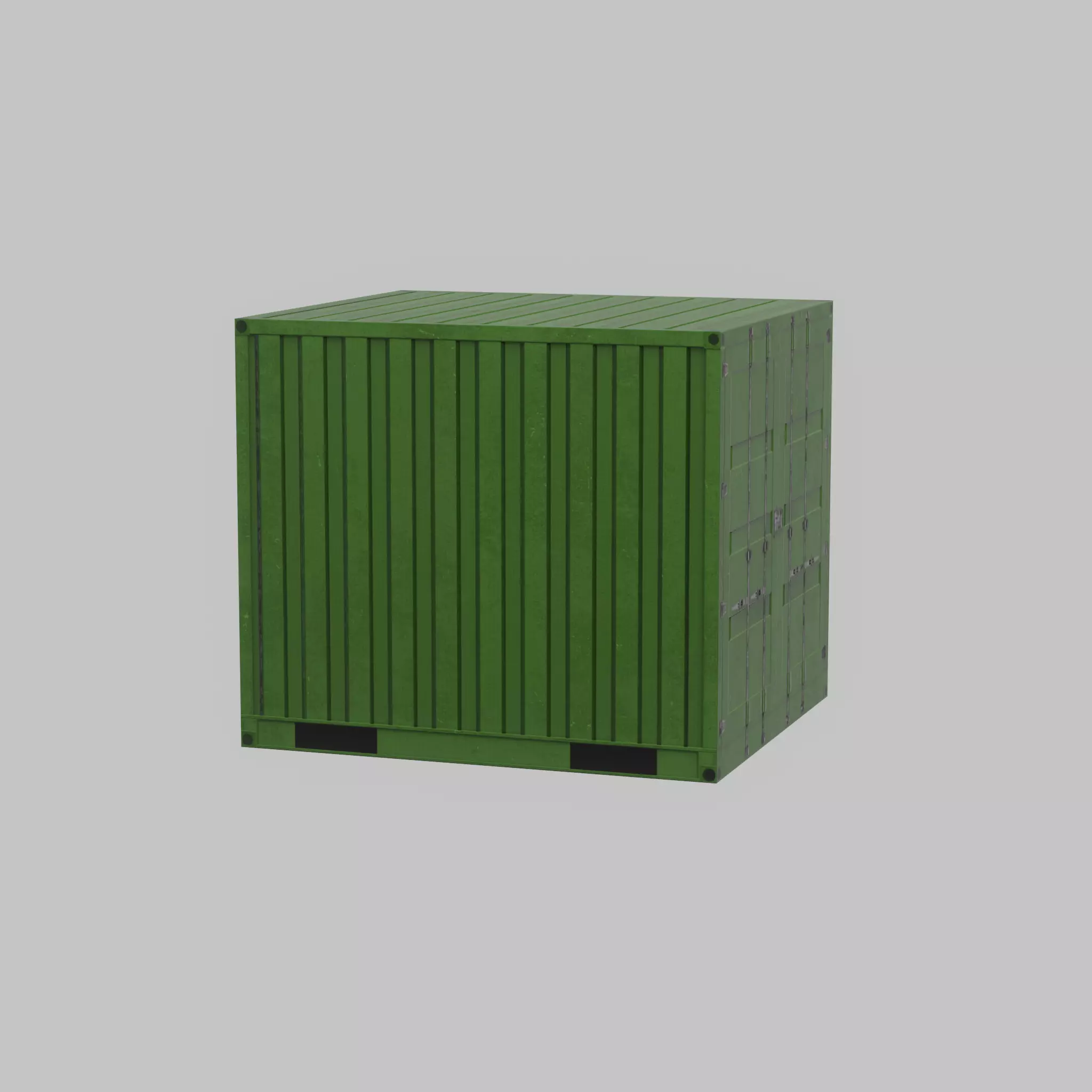 Transport-Container Yellow-Green 6ft Low-poly 3D model_40