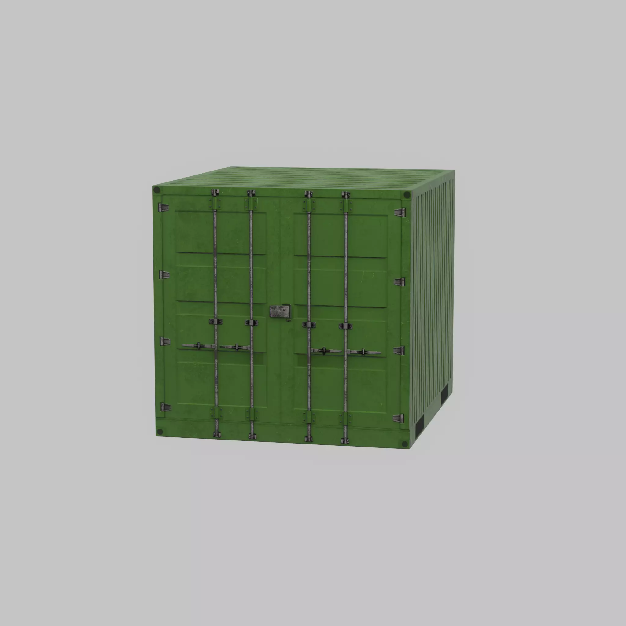 Transport-Container Yellow-Green 6ft Low-poly 3D model_27