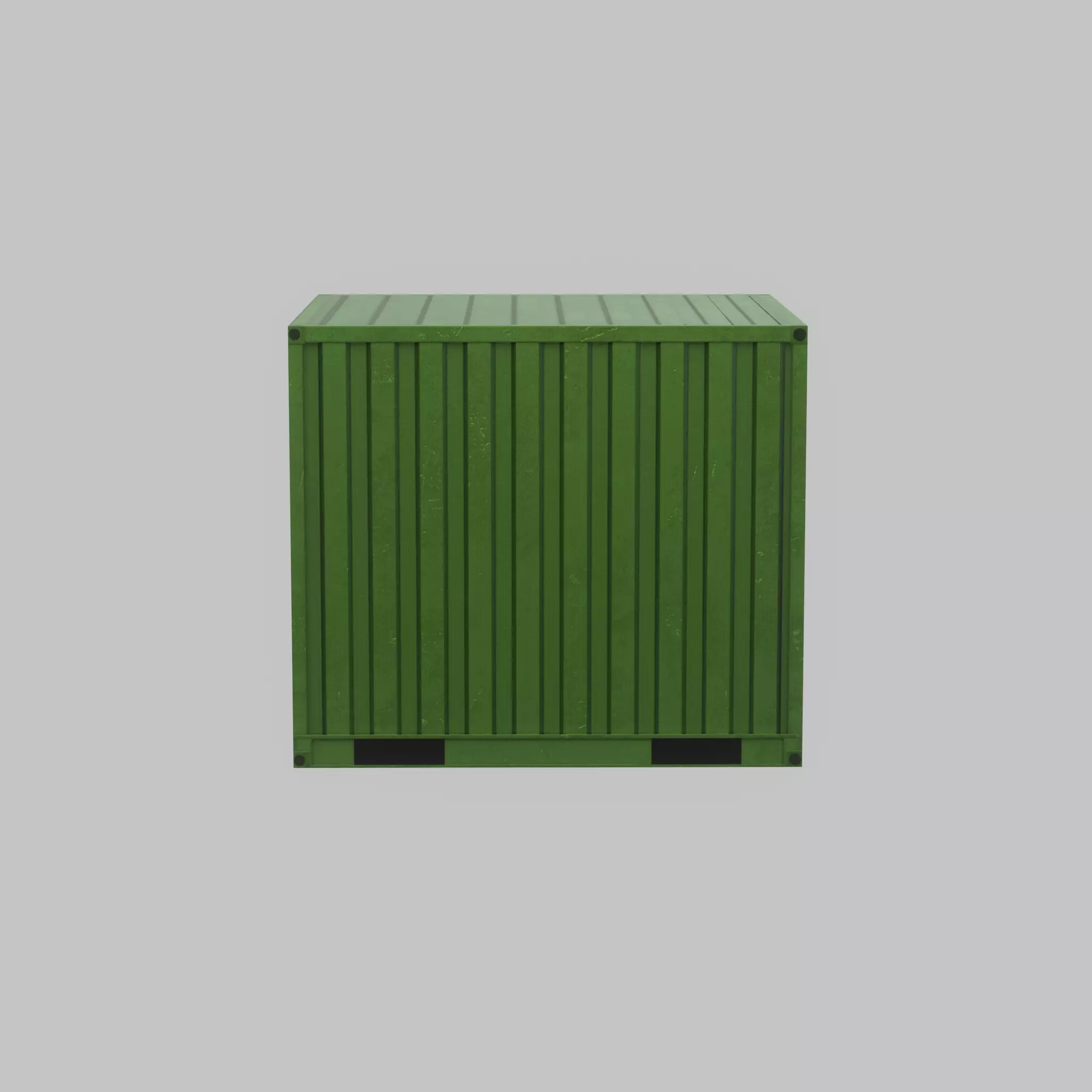 Transport-Container Yellow-Green 6ft Low-poly 3D model_62