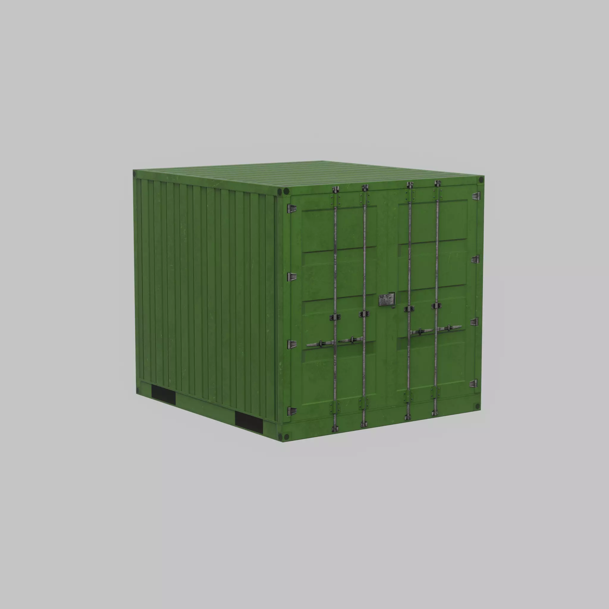 Transport-Container Yellow-Green 6ft Low-poly 3D model_70