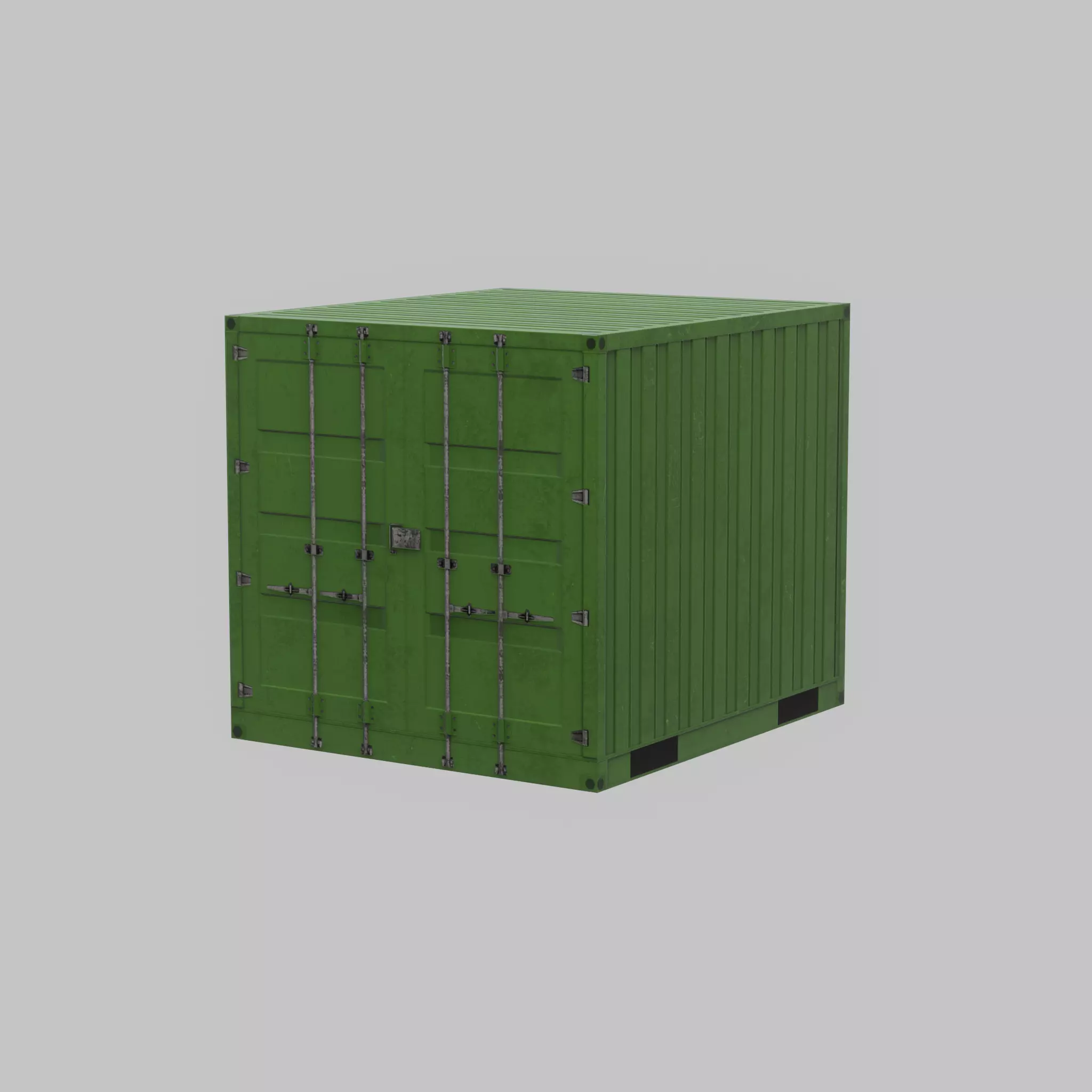 Transport-Container Yellow-Green 6ft Low-poly 3D model_54