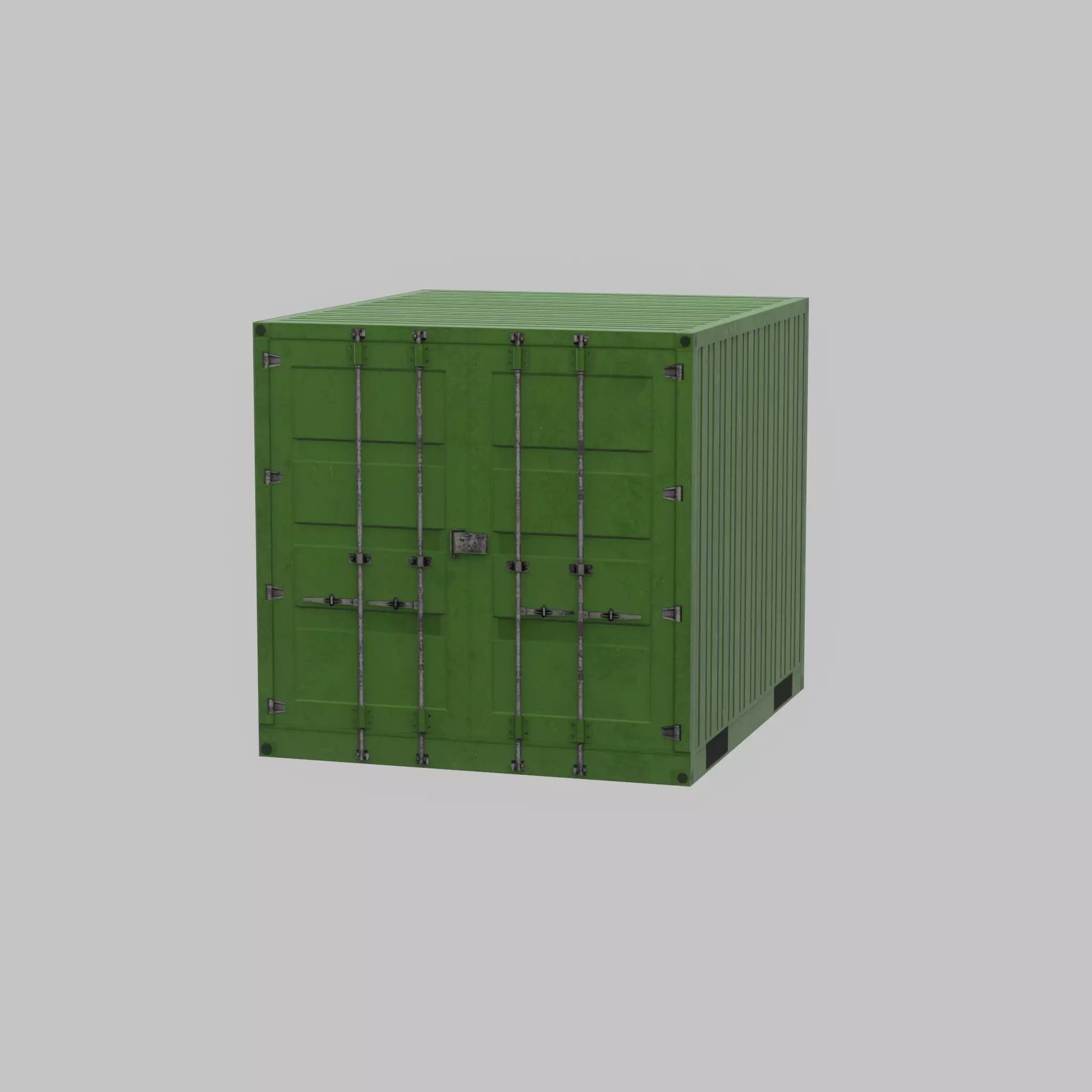 Transport-Container Yellow-Green 6ft Low-poly 3D model_52