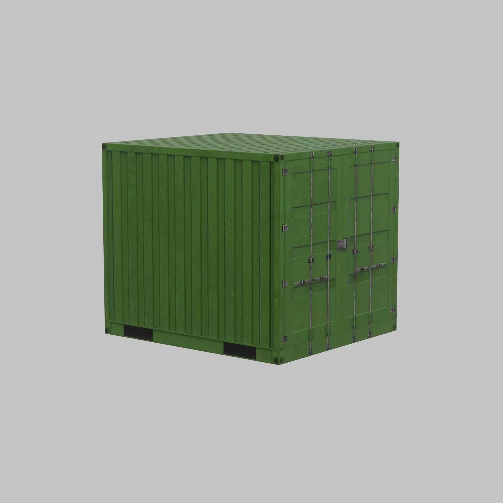 Transport-Container Yellow-Green 6ft Low-poly 3D model_68