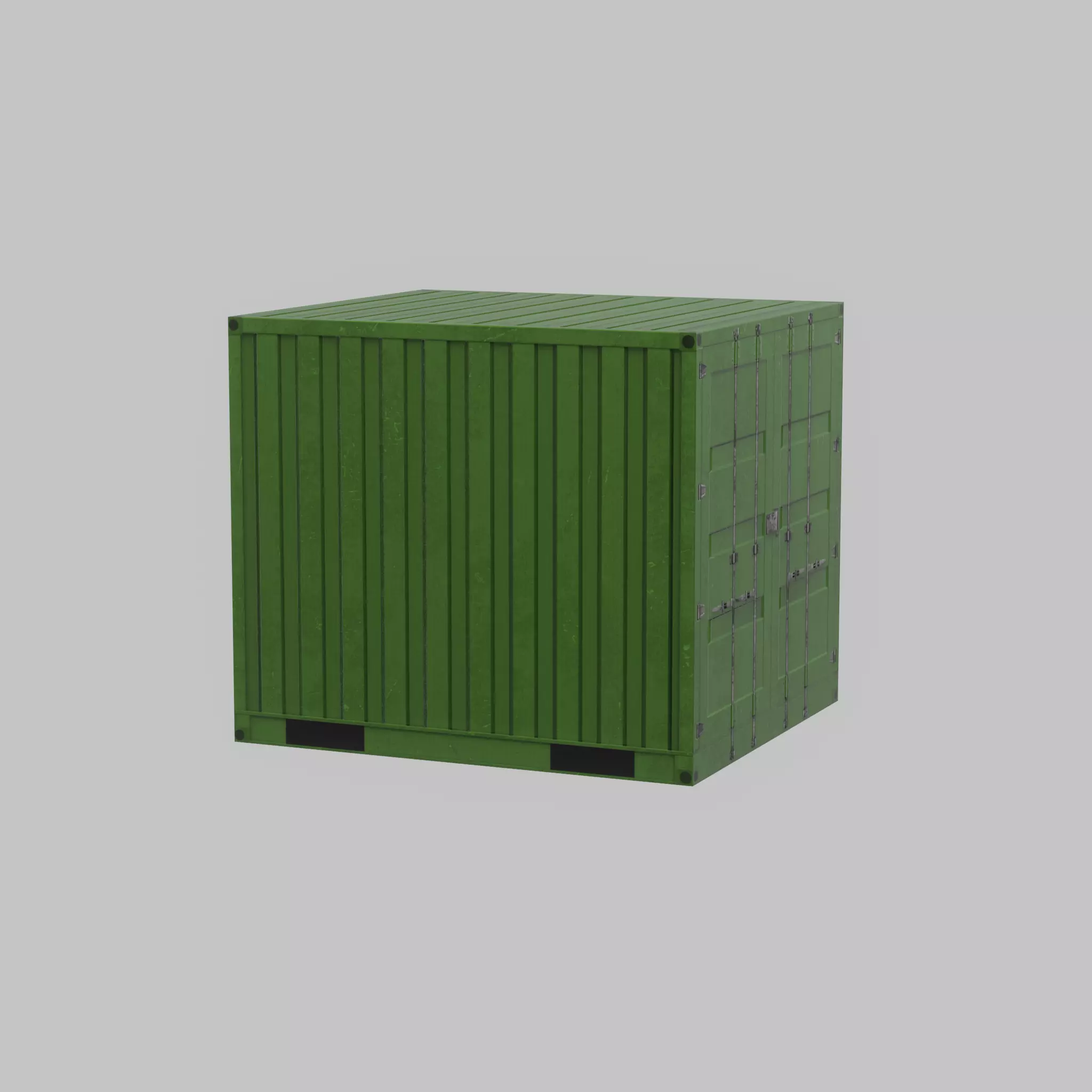 Transport-Container Yellow-Green 6ft Low-poly 3D model_65