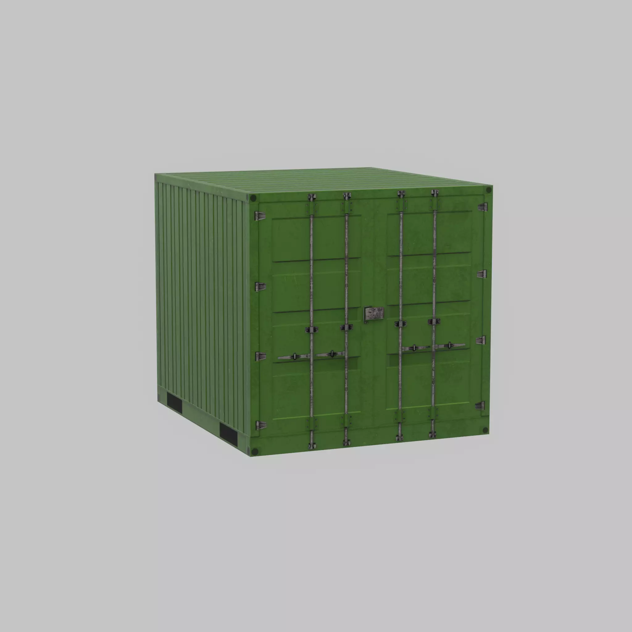 Transport-Container Yellow-Green 6ft Low-poly 3D model_47