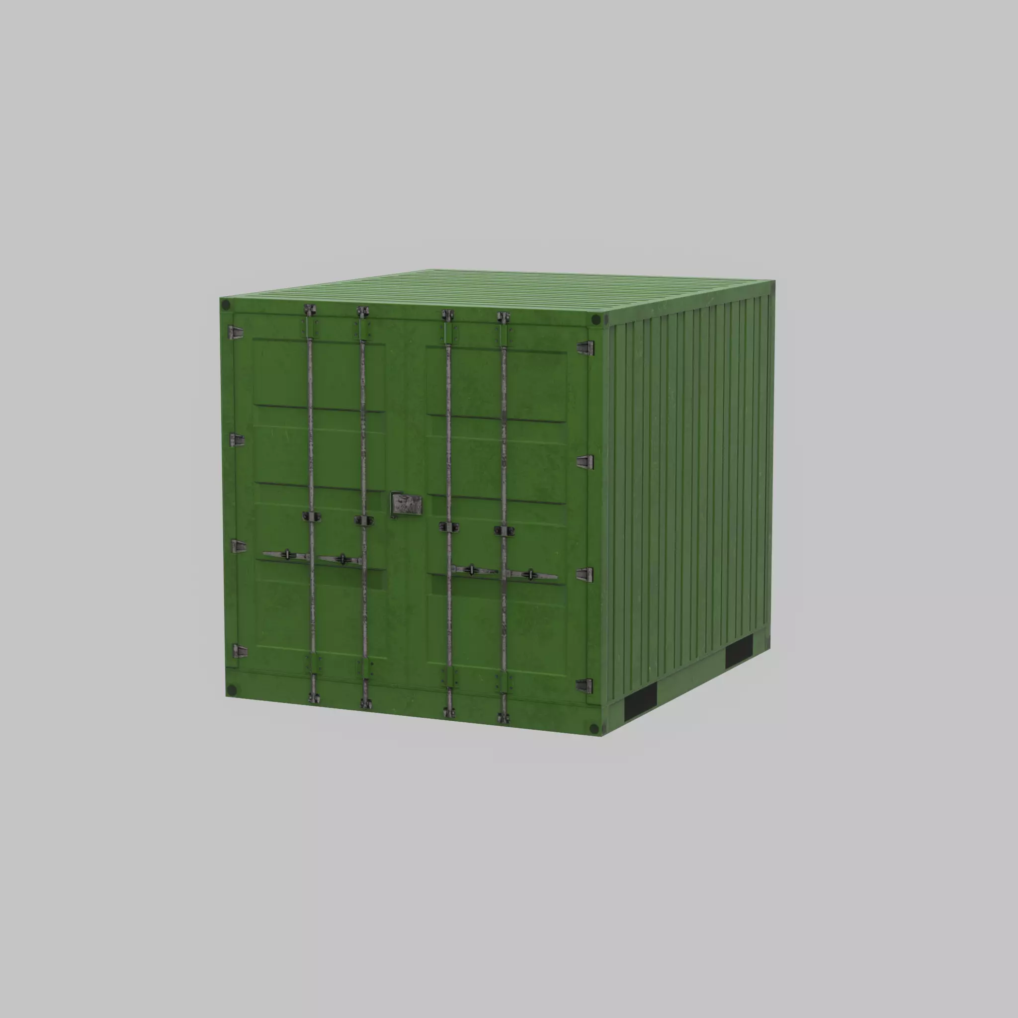 Transport-Container Yellow-Green 6ft Low-poly 3D model_53