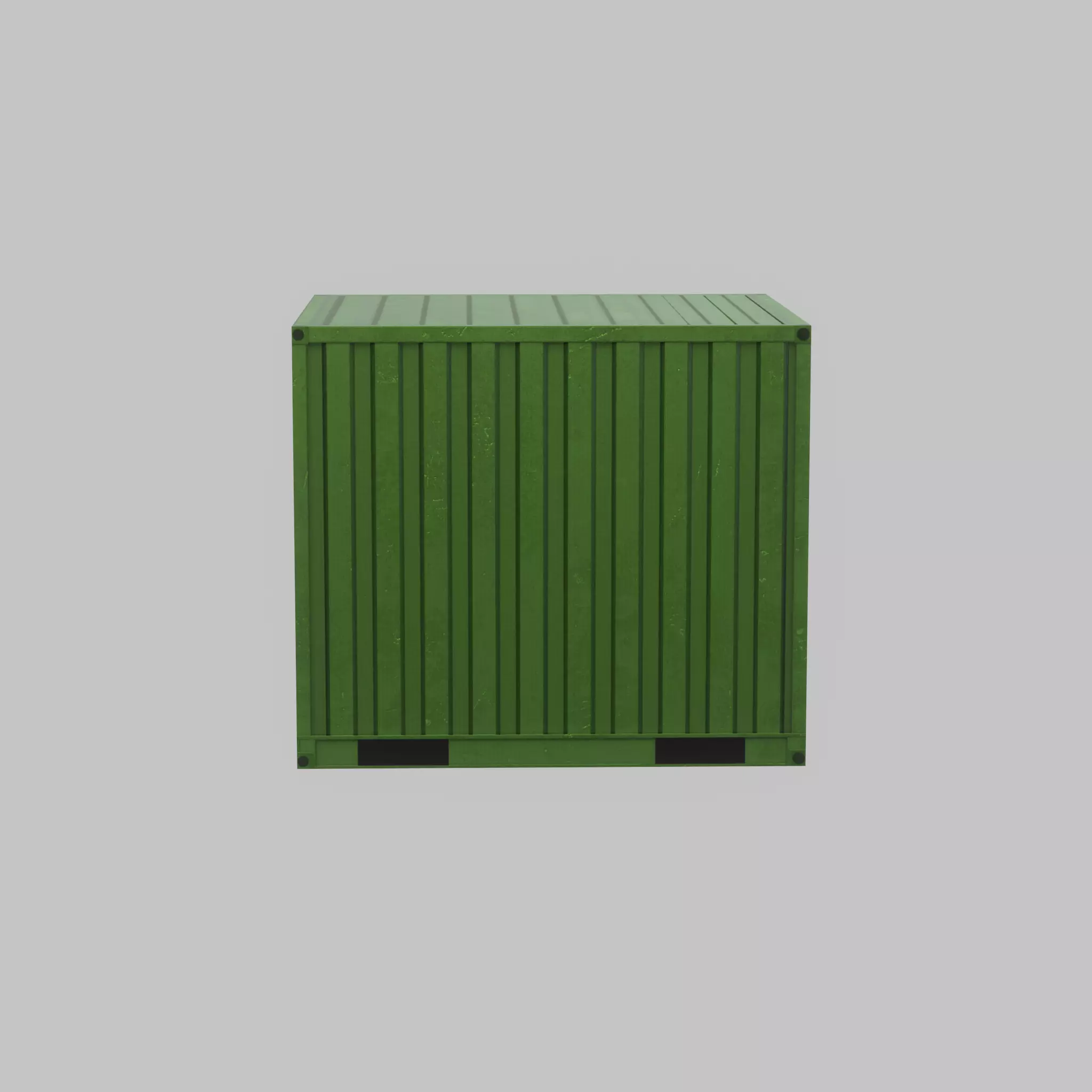 Transport-Container Yellow-Green 6ft Low-poly 3D model_22