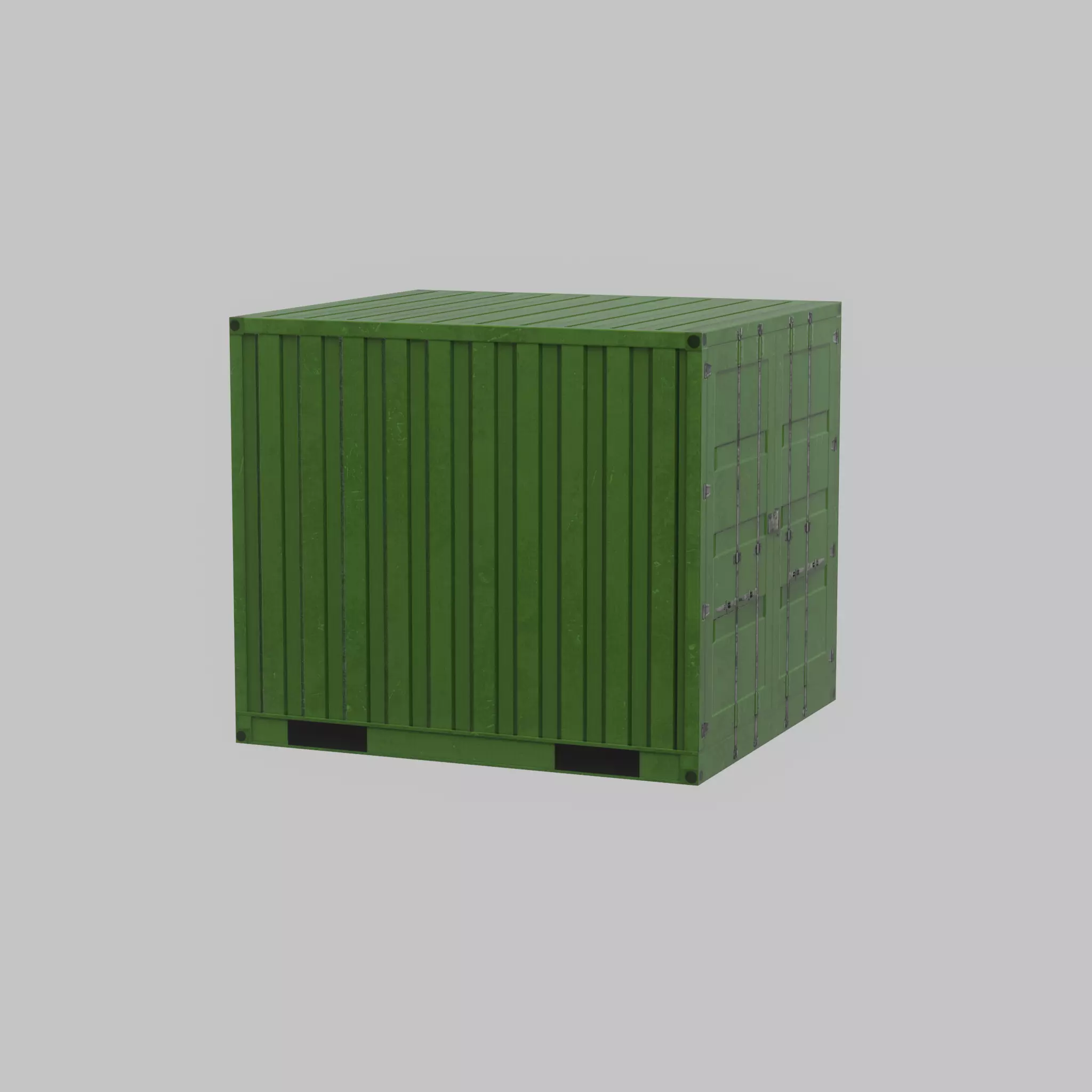 Transport-Container Yellow-Green 6ft Low-poly 3D model_55