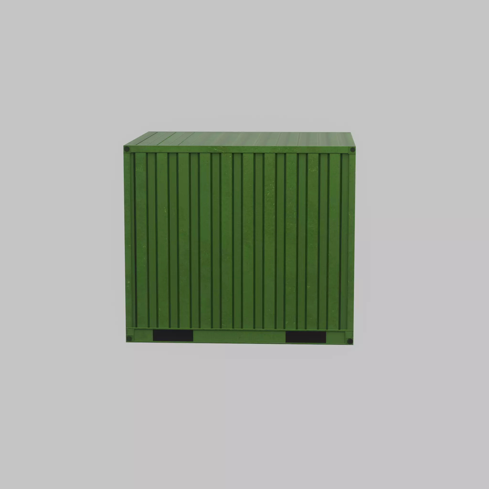 Transport-Container Yellow-Green 6ft Low-poly 3D model_38