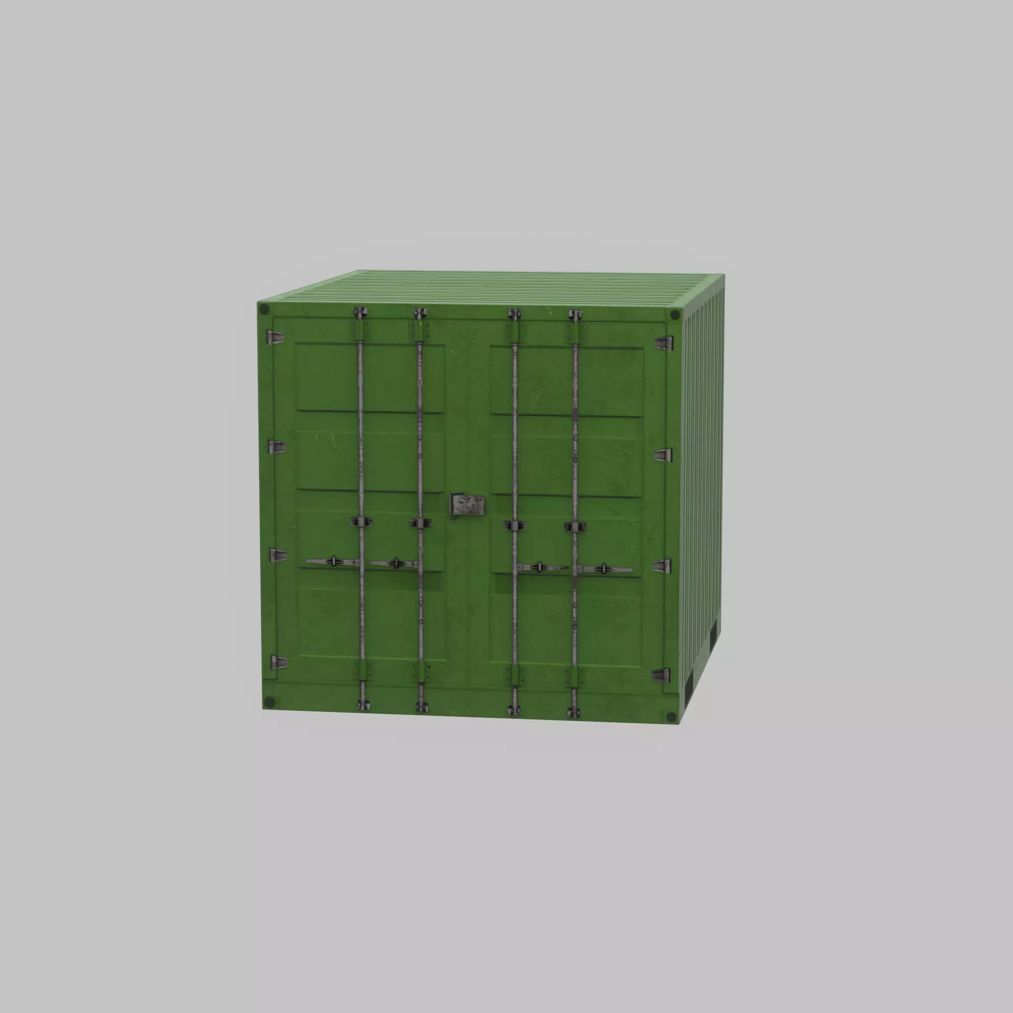 Transport-Container Yellow-Green 6ft Low-poly 3D model_51