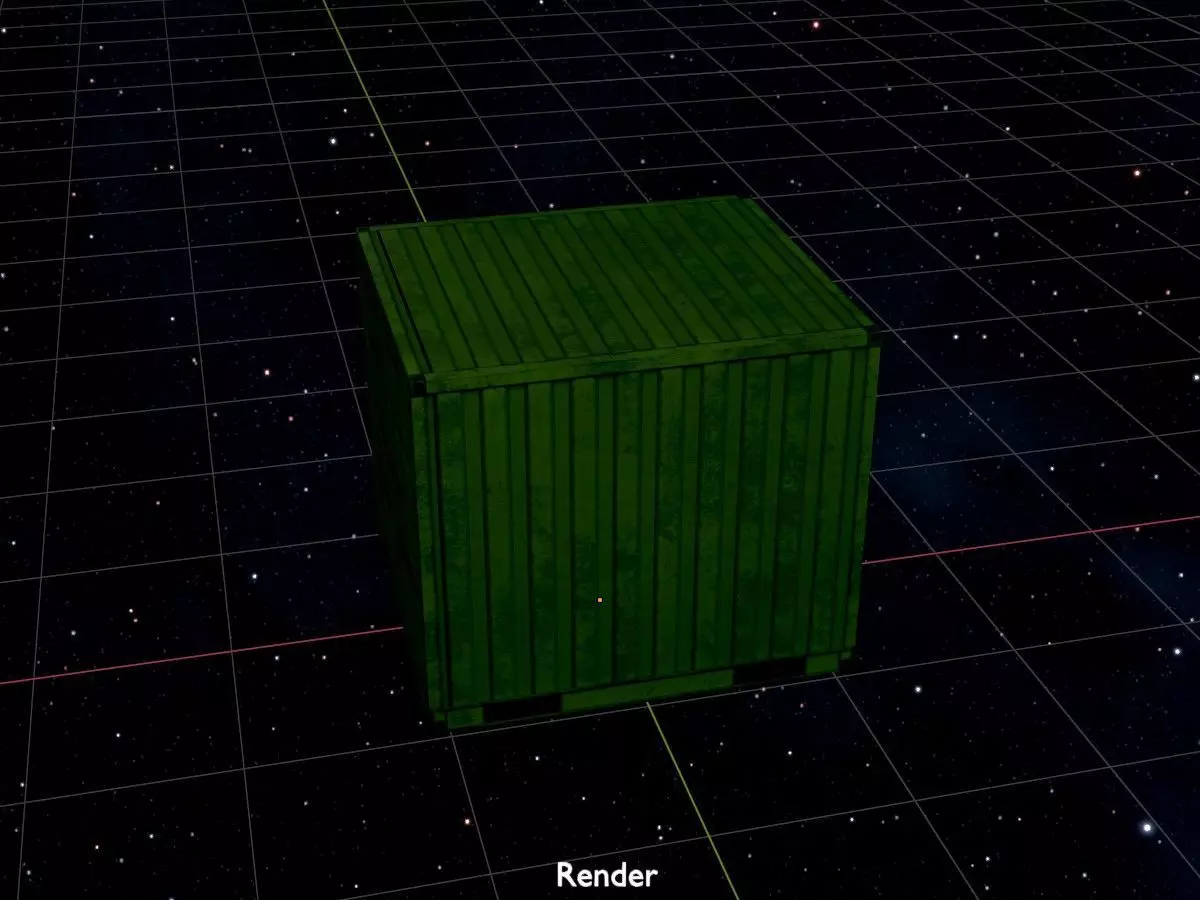 Transport-Container Yellow-Green 6ft Low-poly 3D model_18
