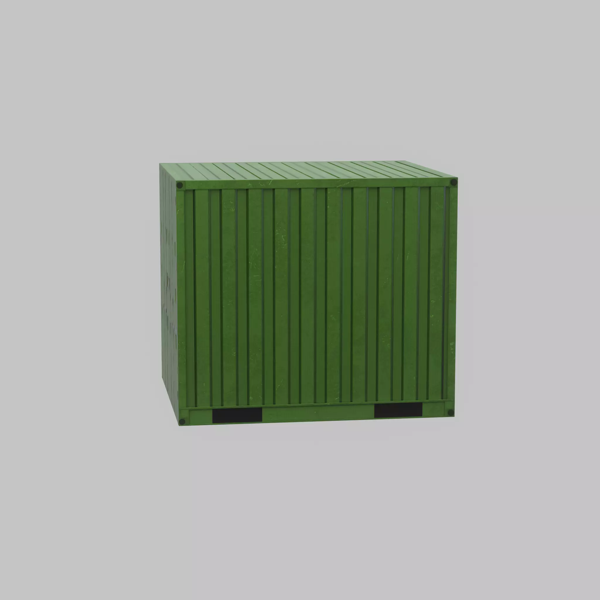 Transport-Container Yellow-Green 6ft Low-poly 3D model_61