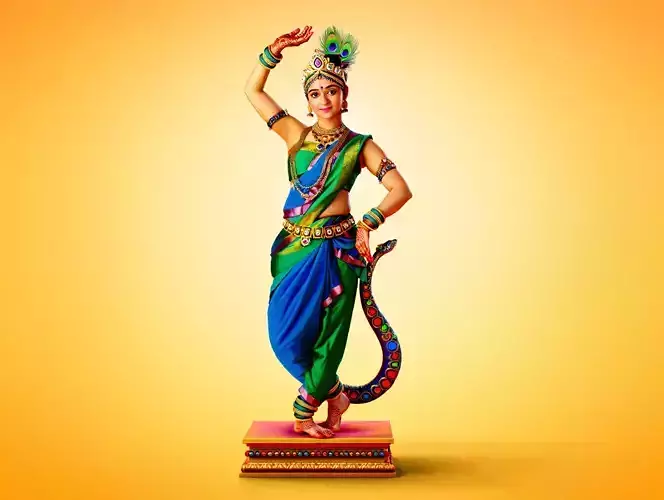 2521  Indian Serpent Woman Dancer on Pedestal  magic