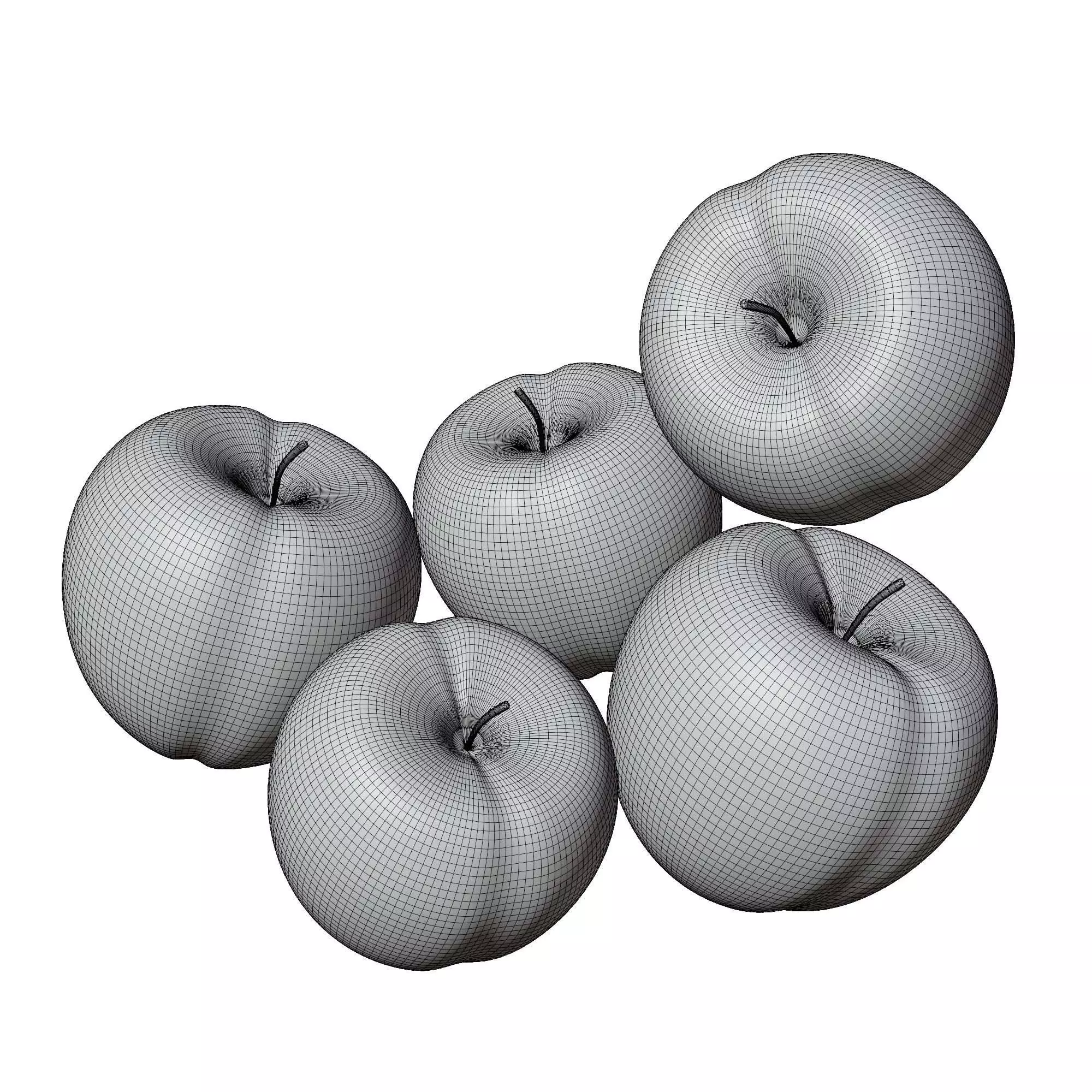 Apples Fruits 3D model_5