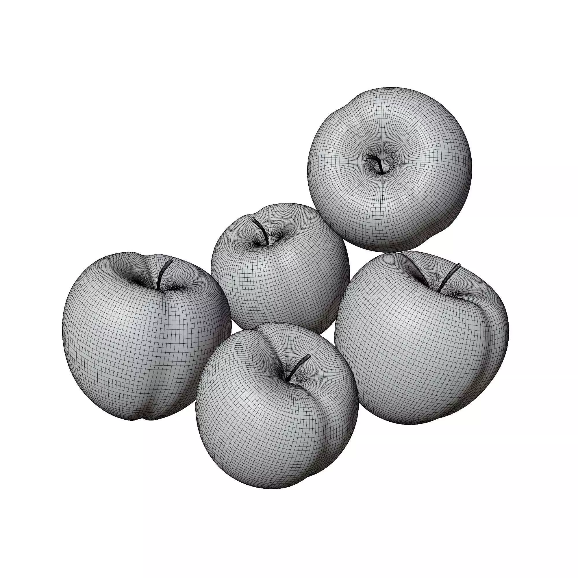 Apples Fruits 3D model_6