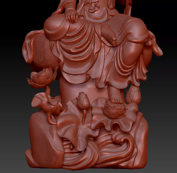 Backlit Buddha Statue Merit Theory 3D print model_4