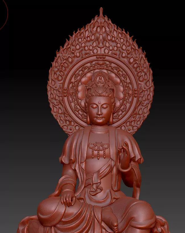 Backlit Buddha Statue Merit Theory 3D print model_3