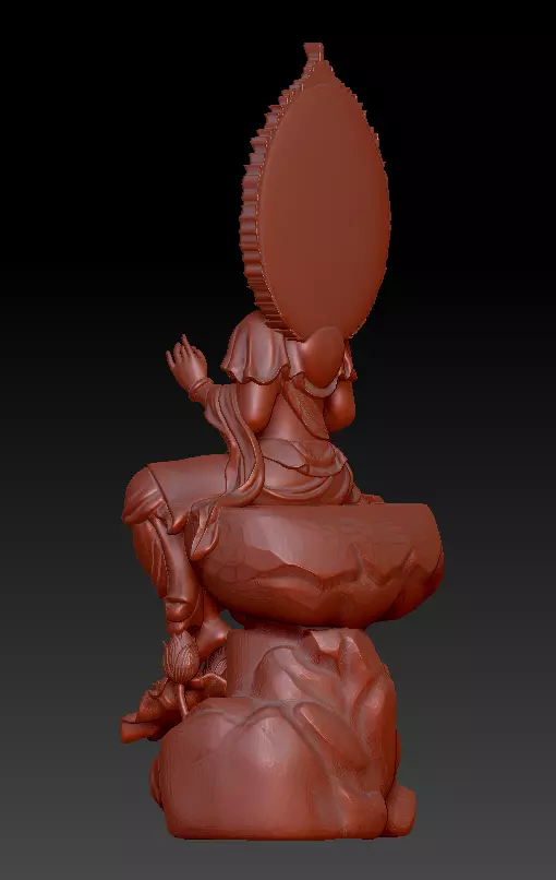 Backlit Buddha Statue Merit Theory 3D print model_2