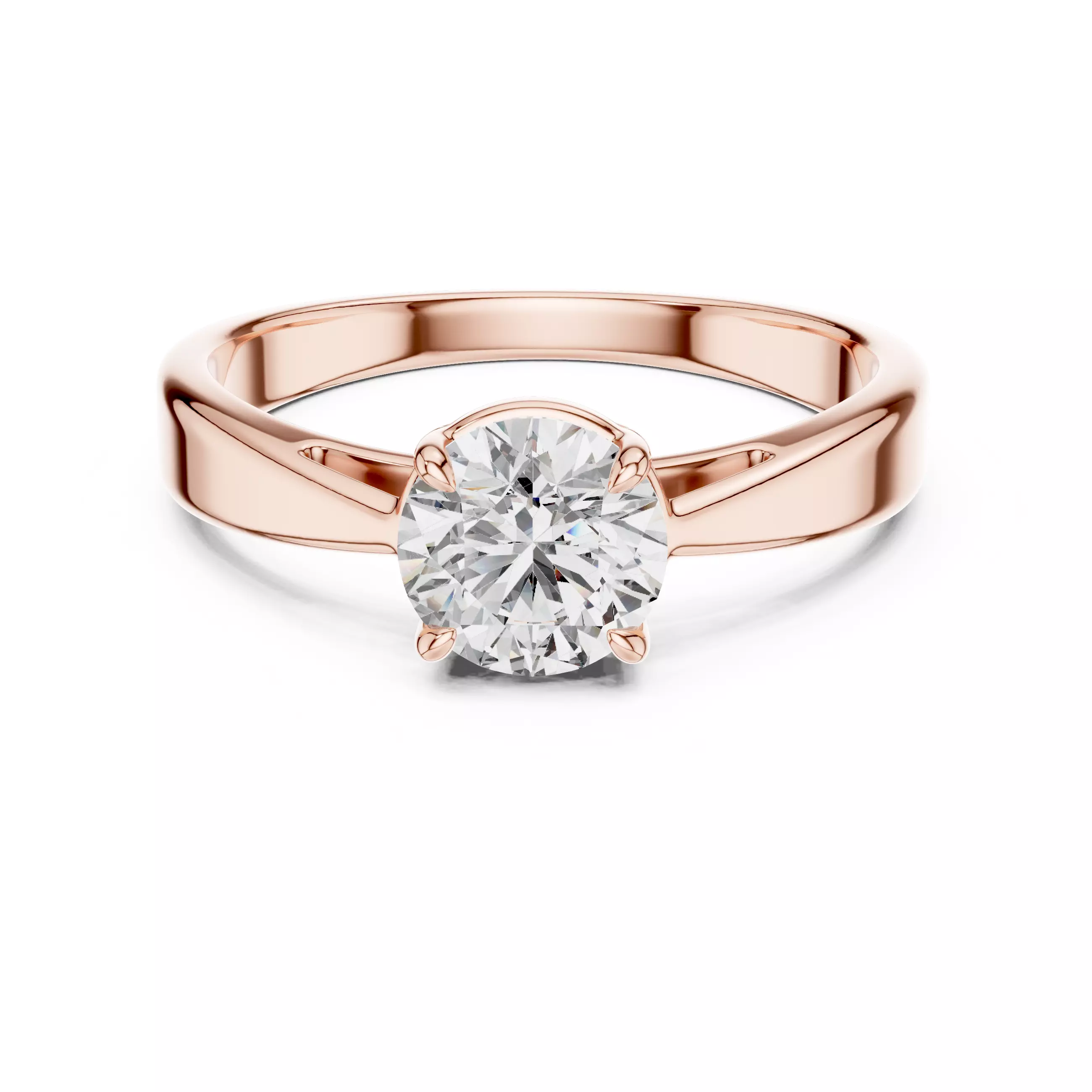 Round Diamond Solitaire Ring 3D print model_0