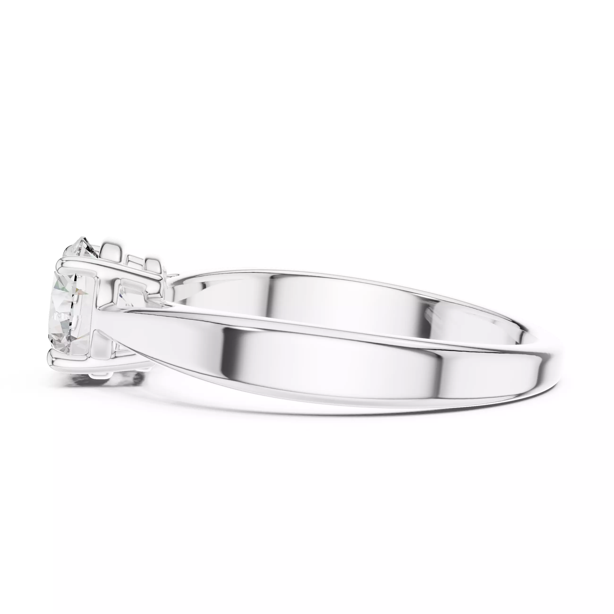 Round Diamond Solitaire Ring 3D print model_10