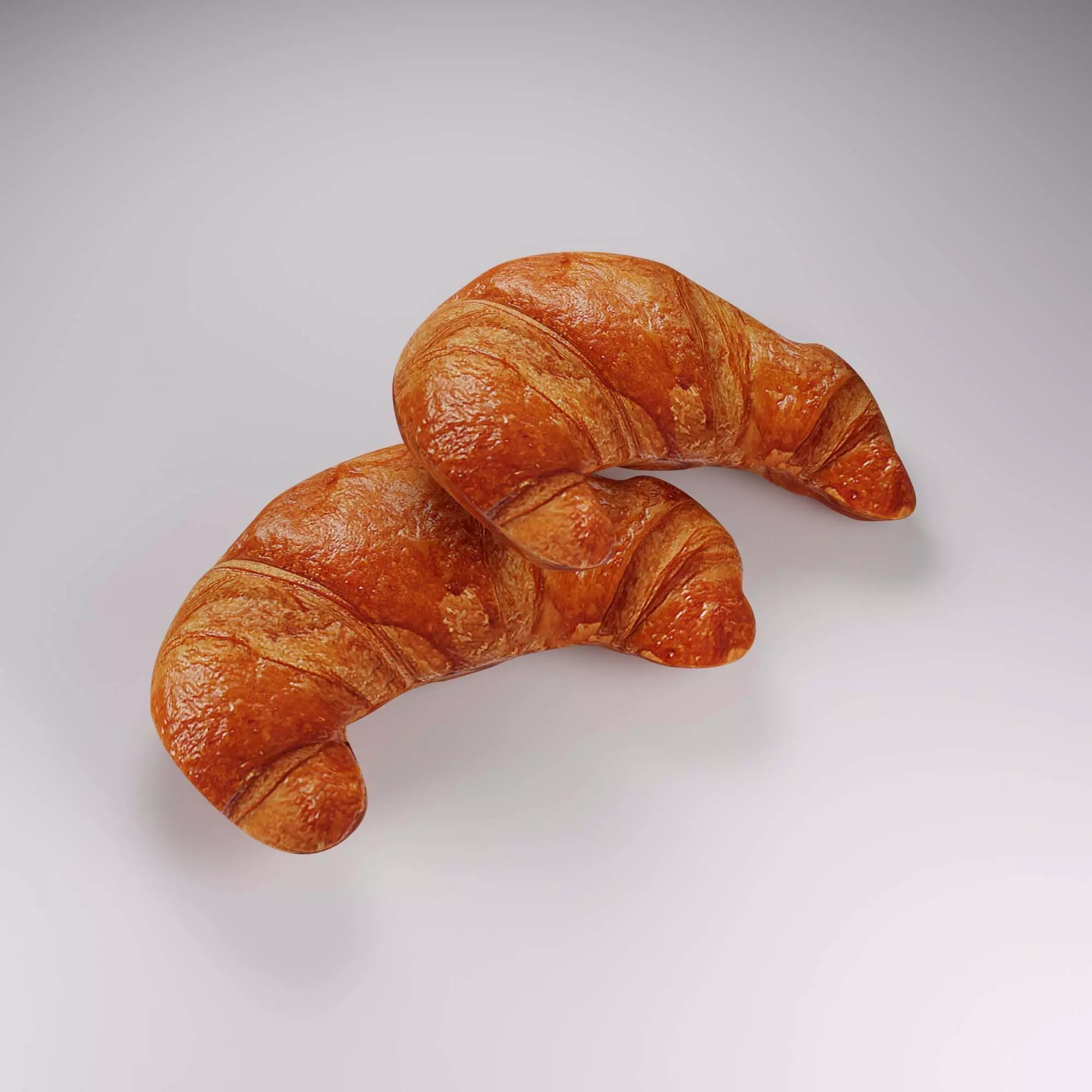 Croissant Low-poly 3D model_0