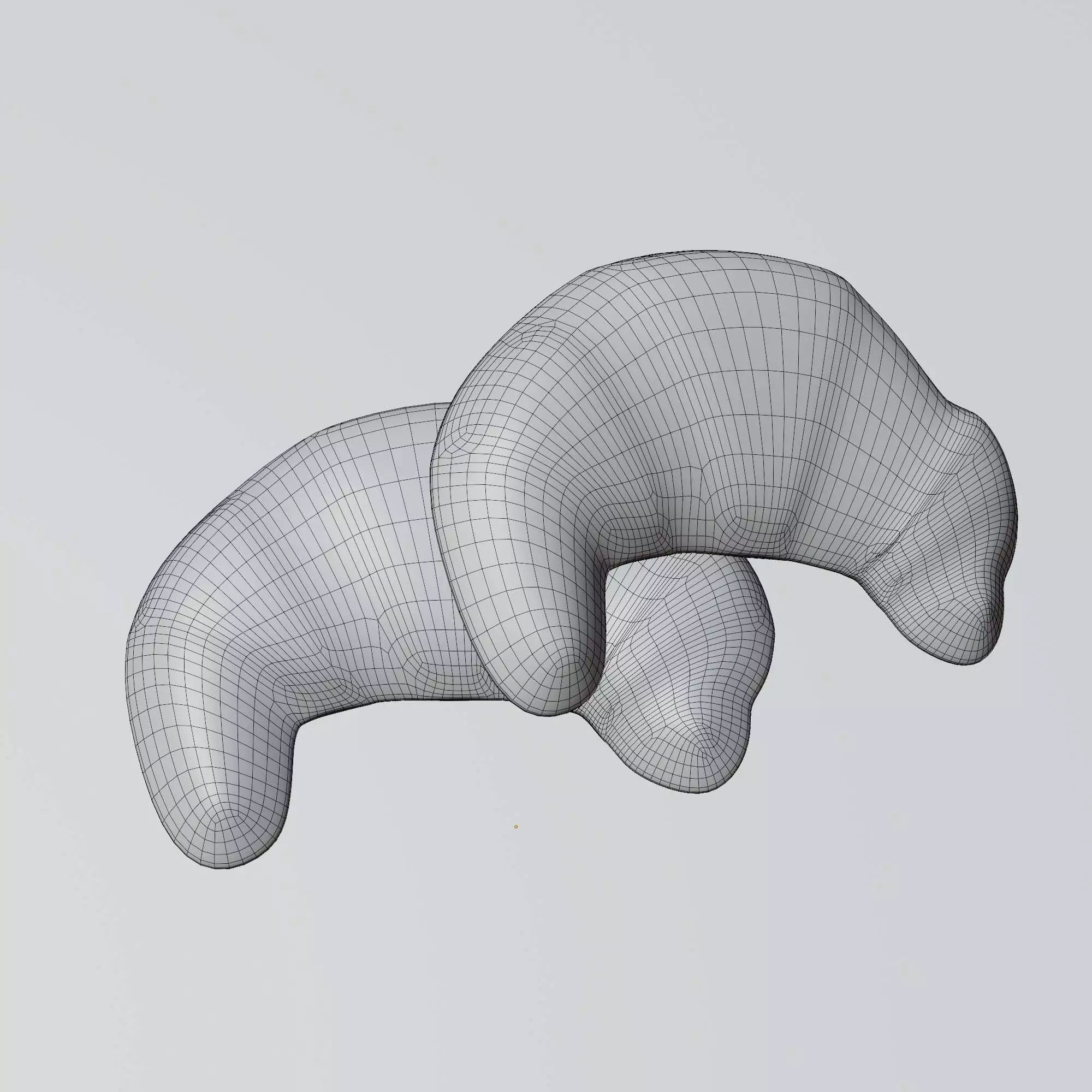 Croissant Low-poly 3D model_3