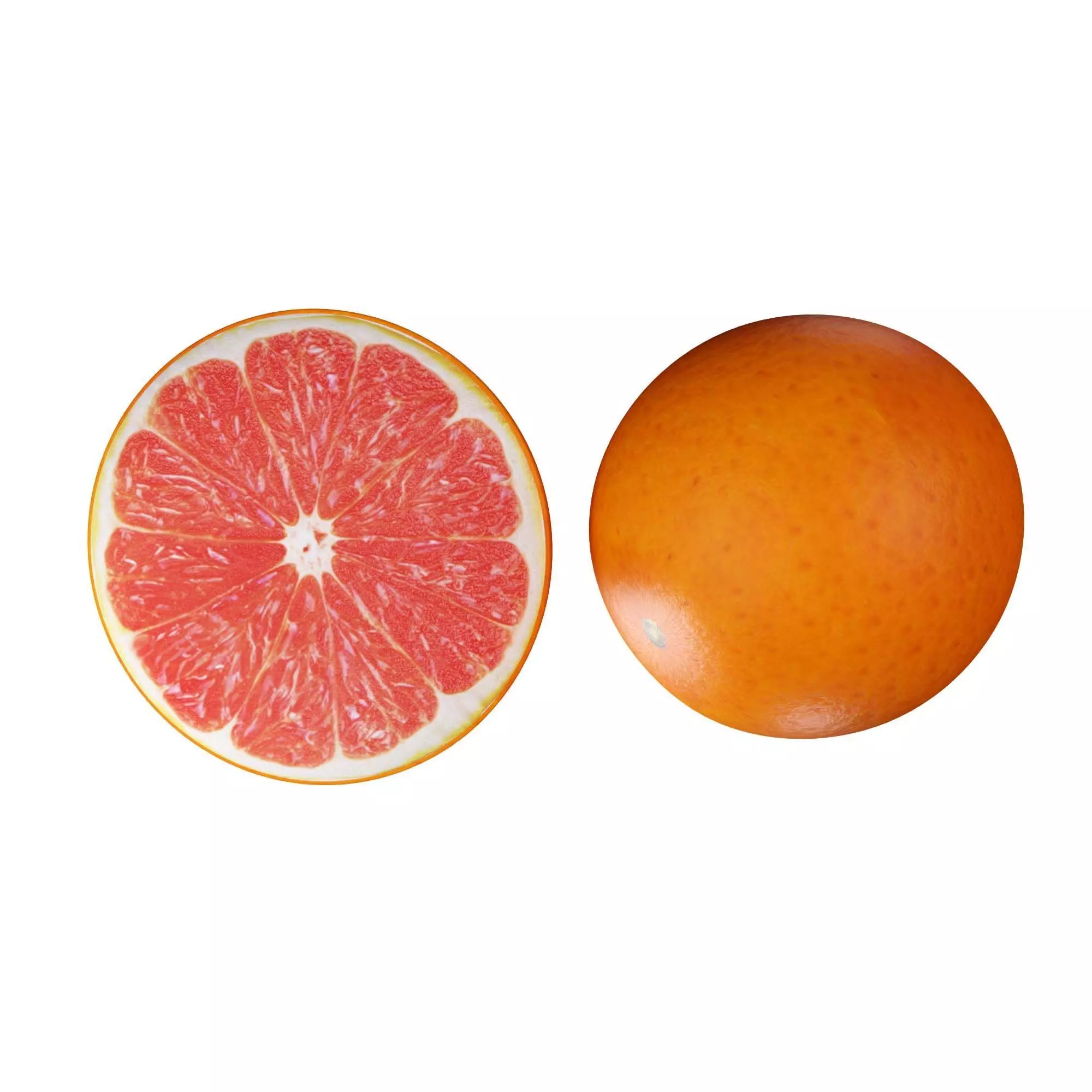 Grapefruit Low-poly 3D model_3