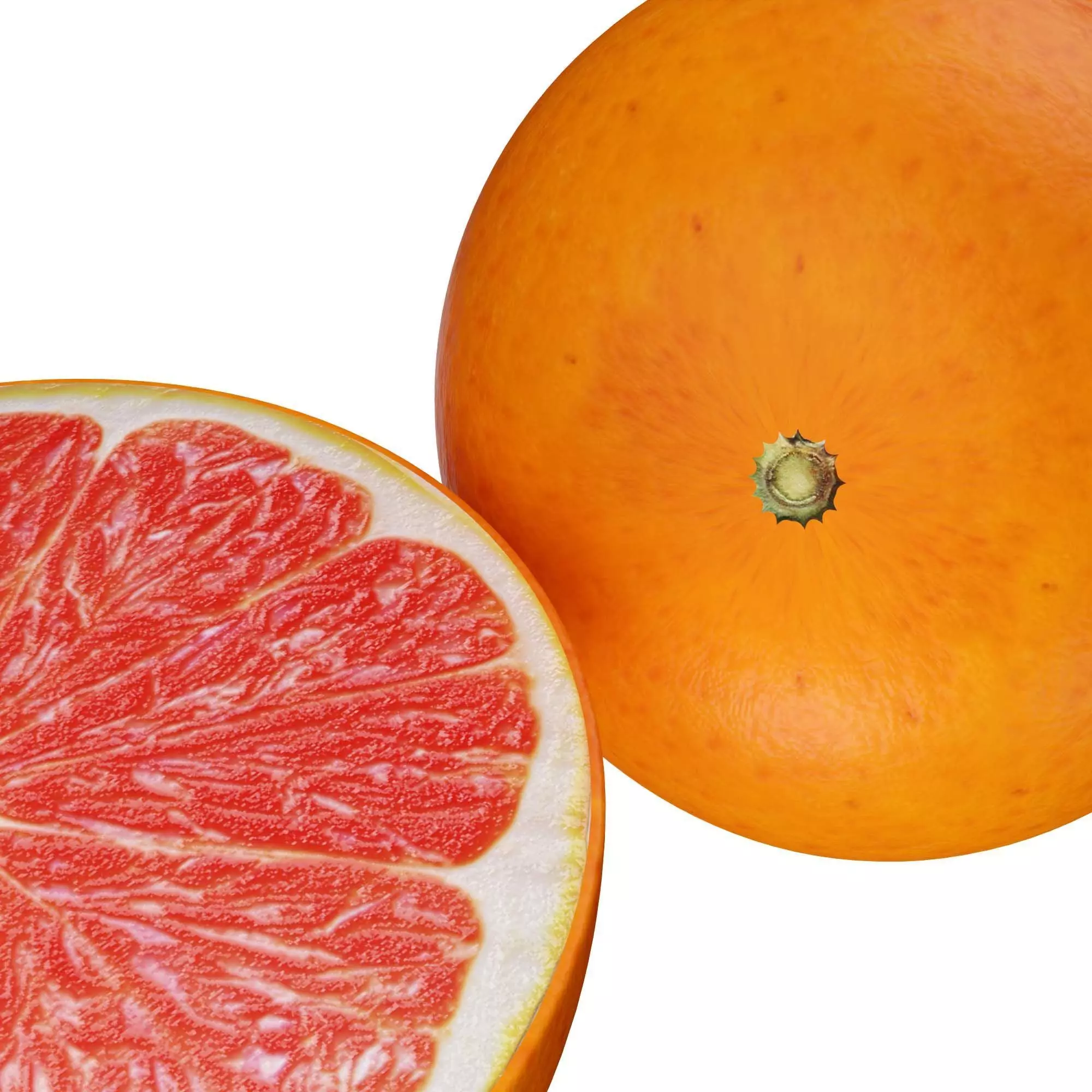 Grapefruit Low-poly 3D model_2