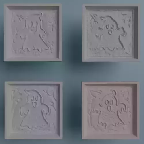 Halloween Ghost Chocolate Mold Set 3D print model