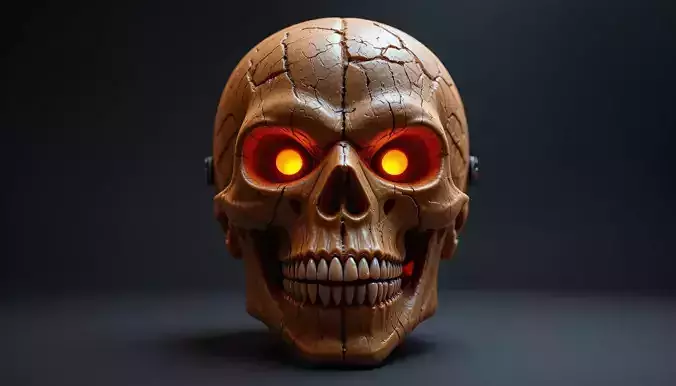 Pumpkin Skull Mask 3D Print Model Halloween Full Face Scary Mask 3D model