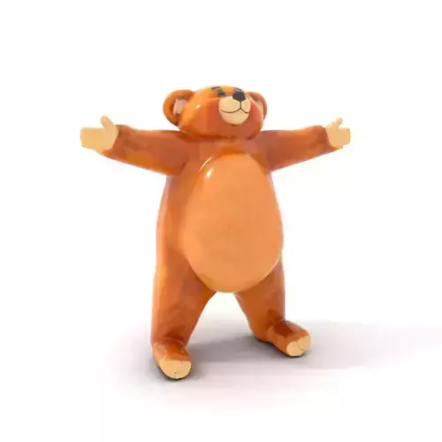 Cuddly Orange Bear model pack Low-poly 3D model