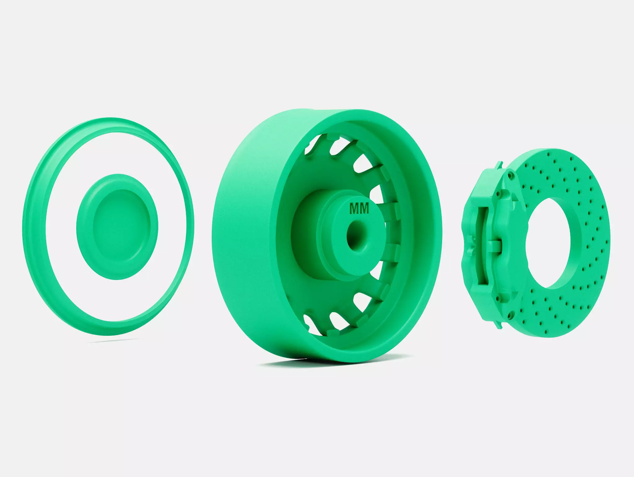 15x5 US Artillery 555 Wheel and Brake 3D print model_9