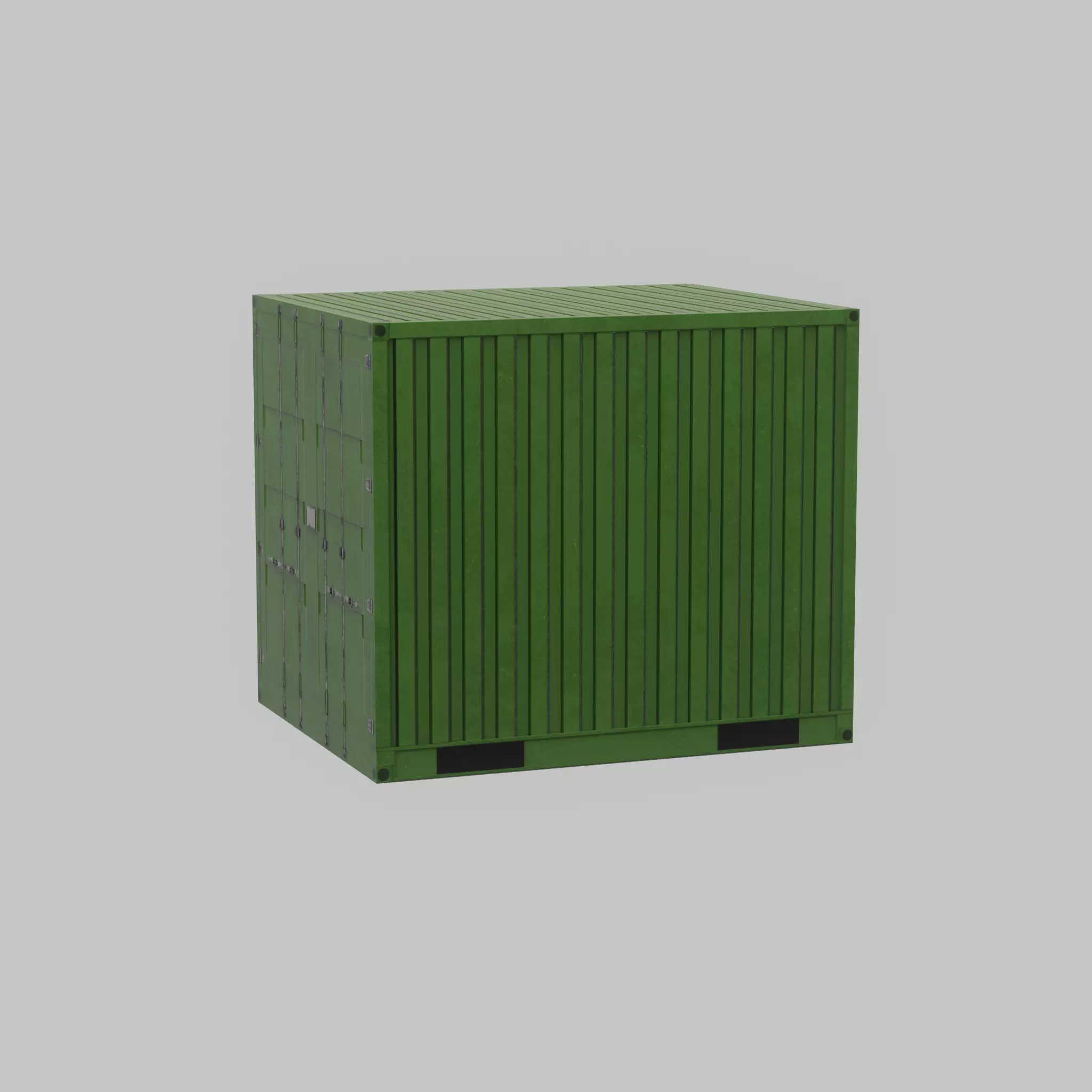 ISO-Container Yellow-Green 10ft Low-poly 3D model_35