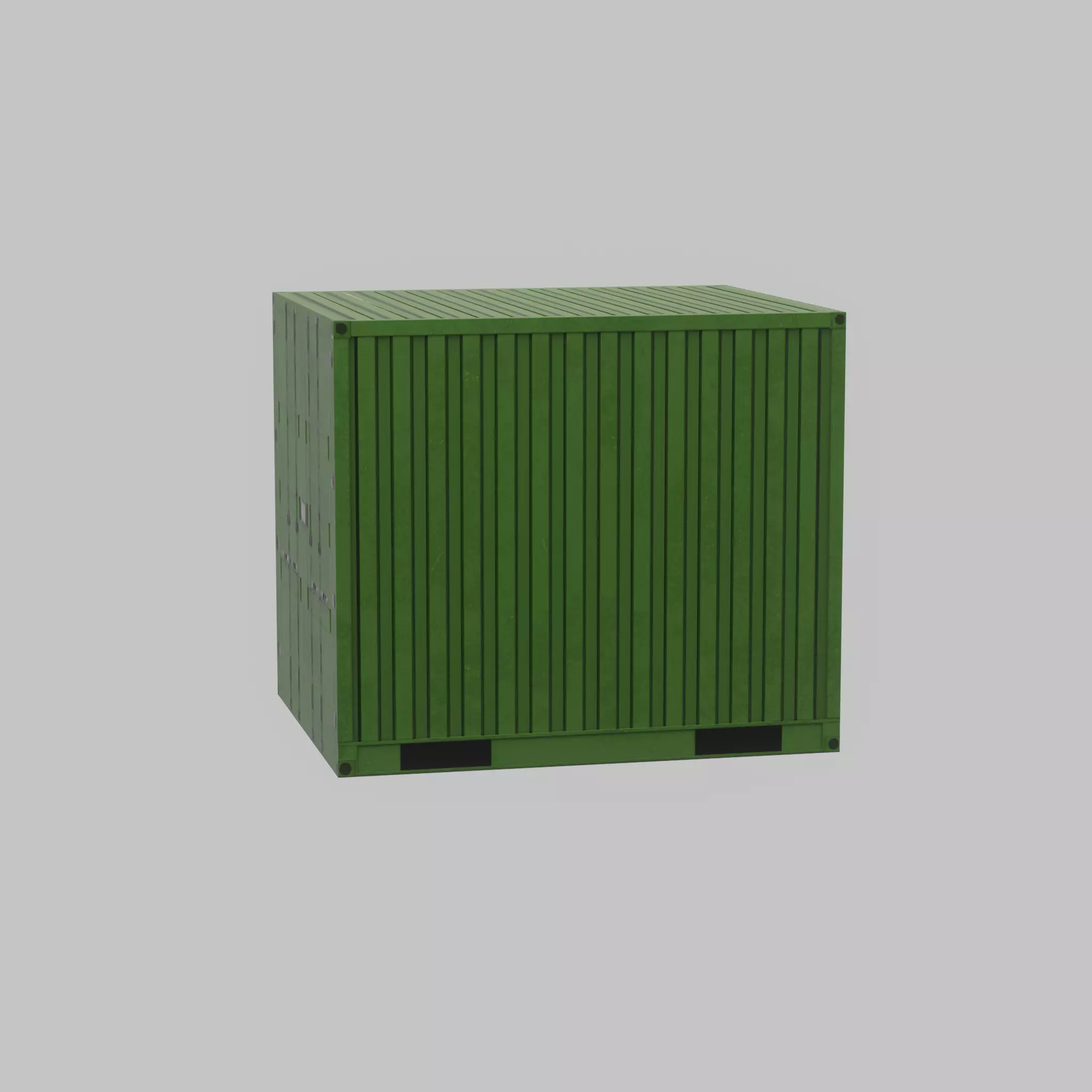 ISO-Container Yellow-Green 10ft Low-poly 3D model_36