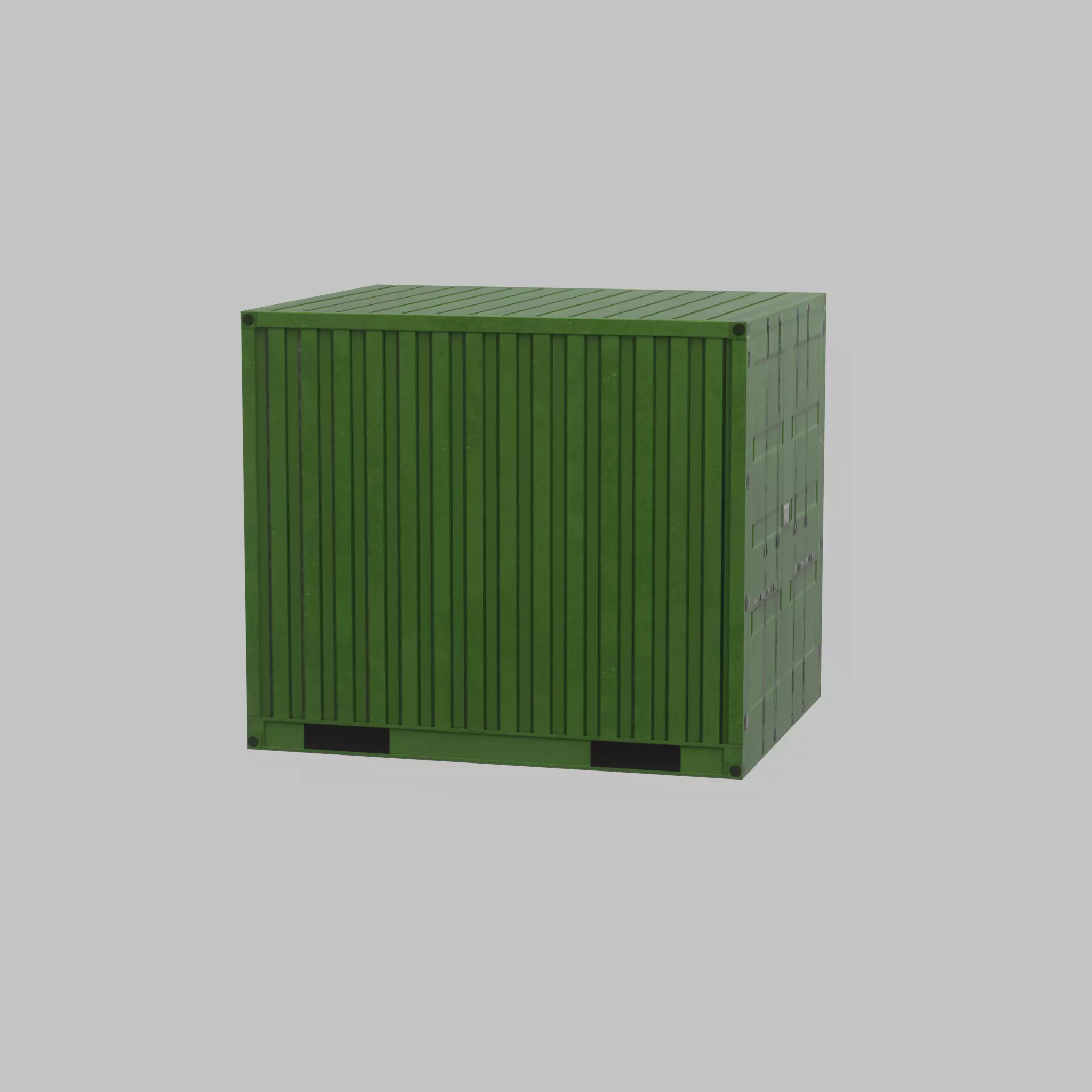 ISO-Container Yellow-Green 10ft Low-poly 3D model_64