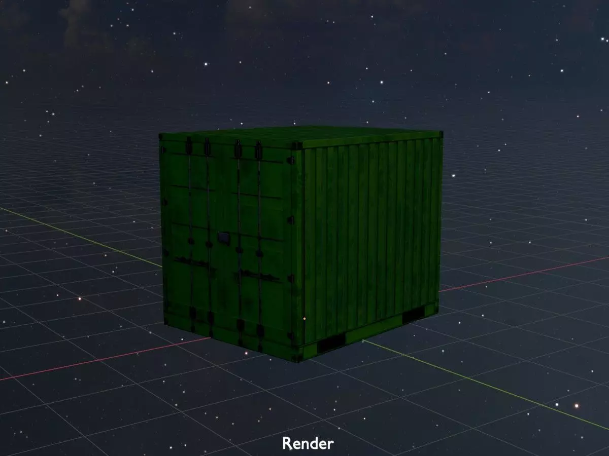 ISO-Container Yellow-Green 10ft Low-poly 3D model_21