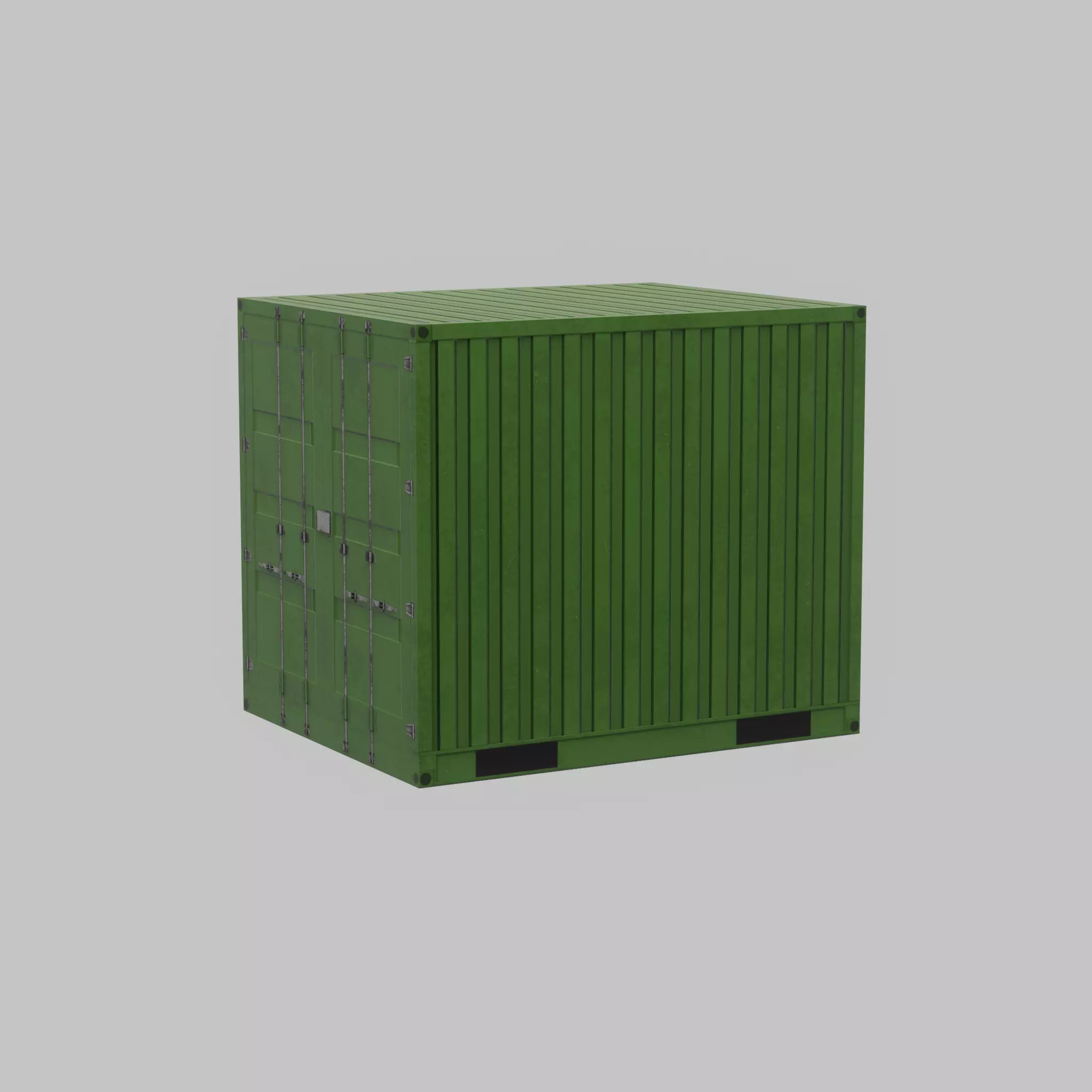 ISO-Container Yellow-Green 10ft Low-poly 3D model_34