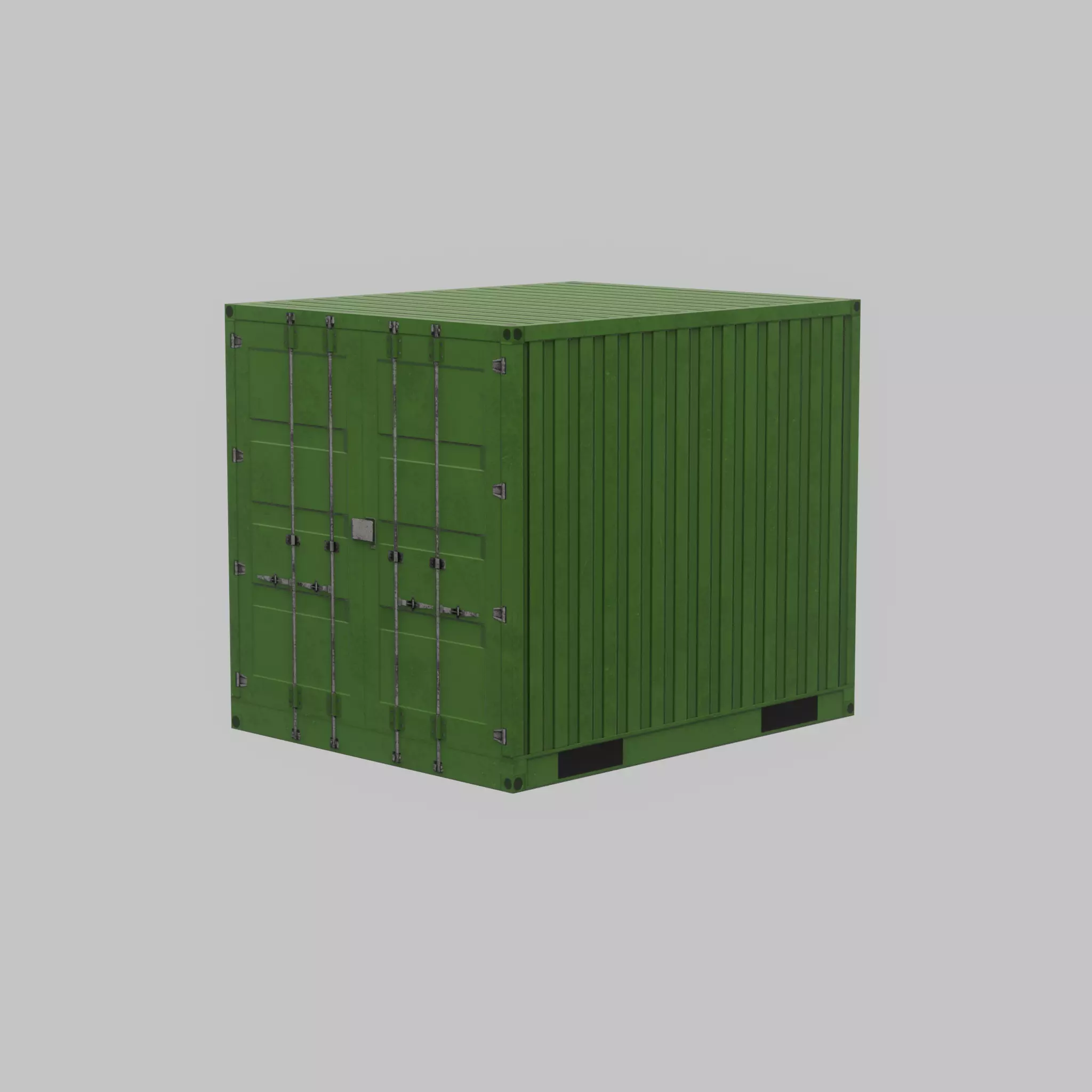 ISO-Container Yellow-Green 10ft Low-poly 3D model_31