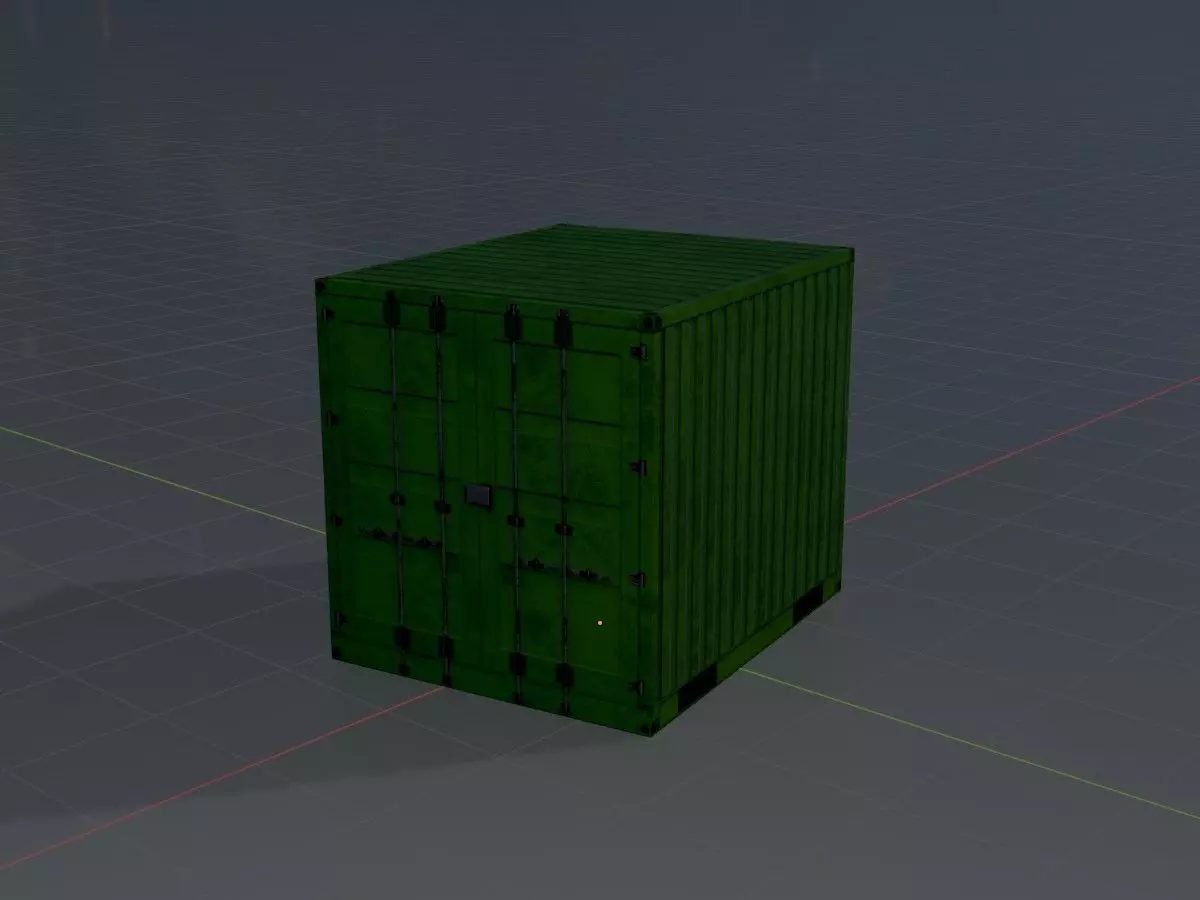 ISO-Container Yellow-Green 10ft Low-poly 3D model_5