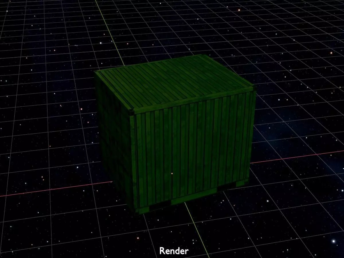 ISO-Container Yellow-Green 10ft Low-poly 3D model_18