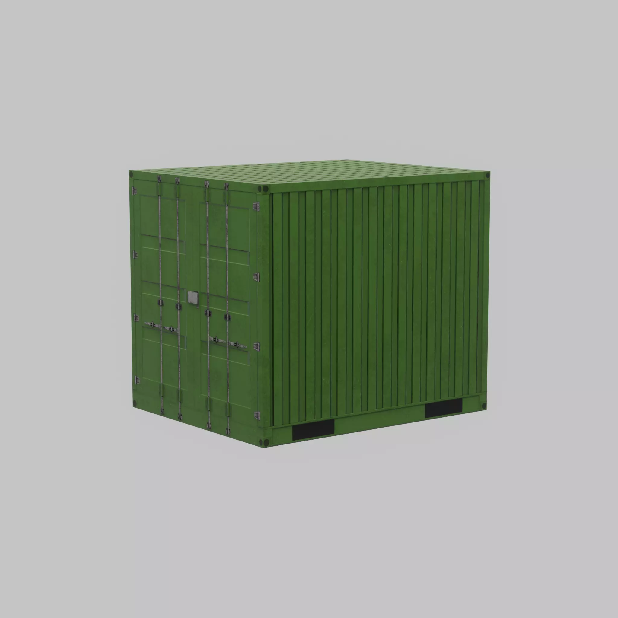 ISO-Container Yellow-Green 10ft Low-poly 3D model_32