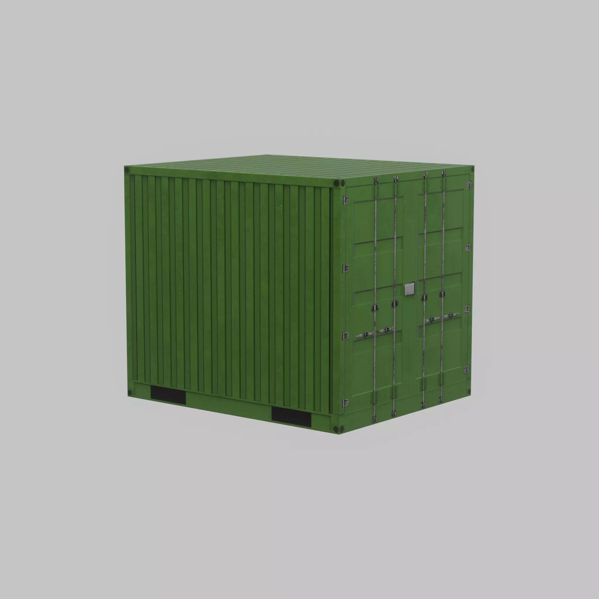 ISO-Container Yellow-Green 10ft Low-poly 3D model_68
