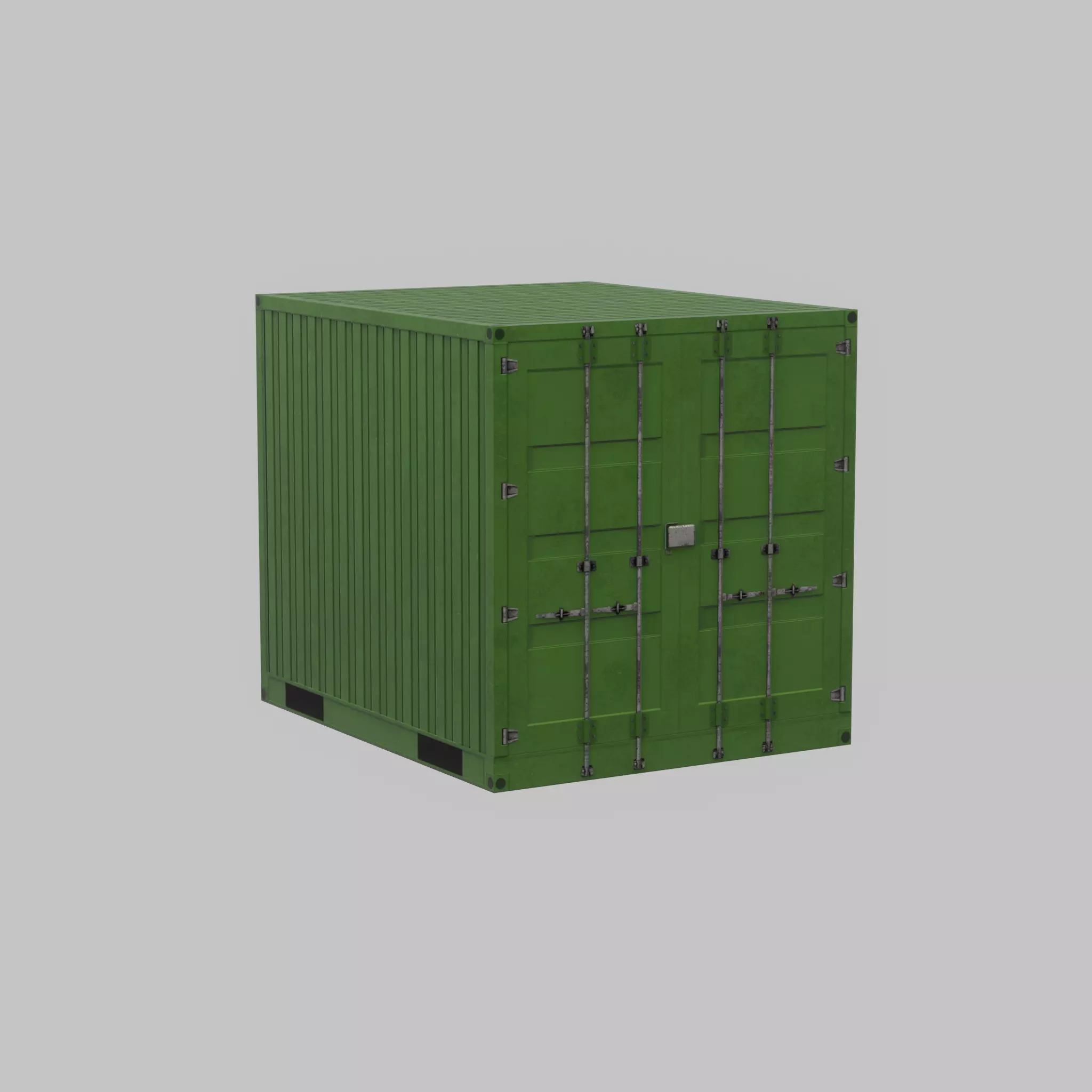 ISO-Container Yellow-Green 10ft Low-poly 3D model_46